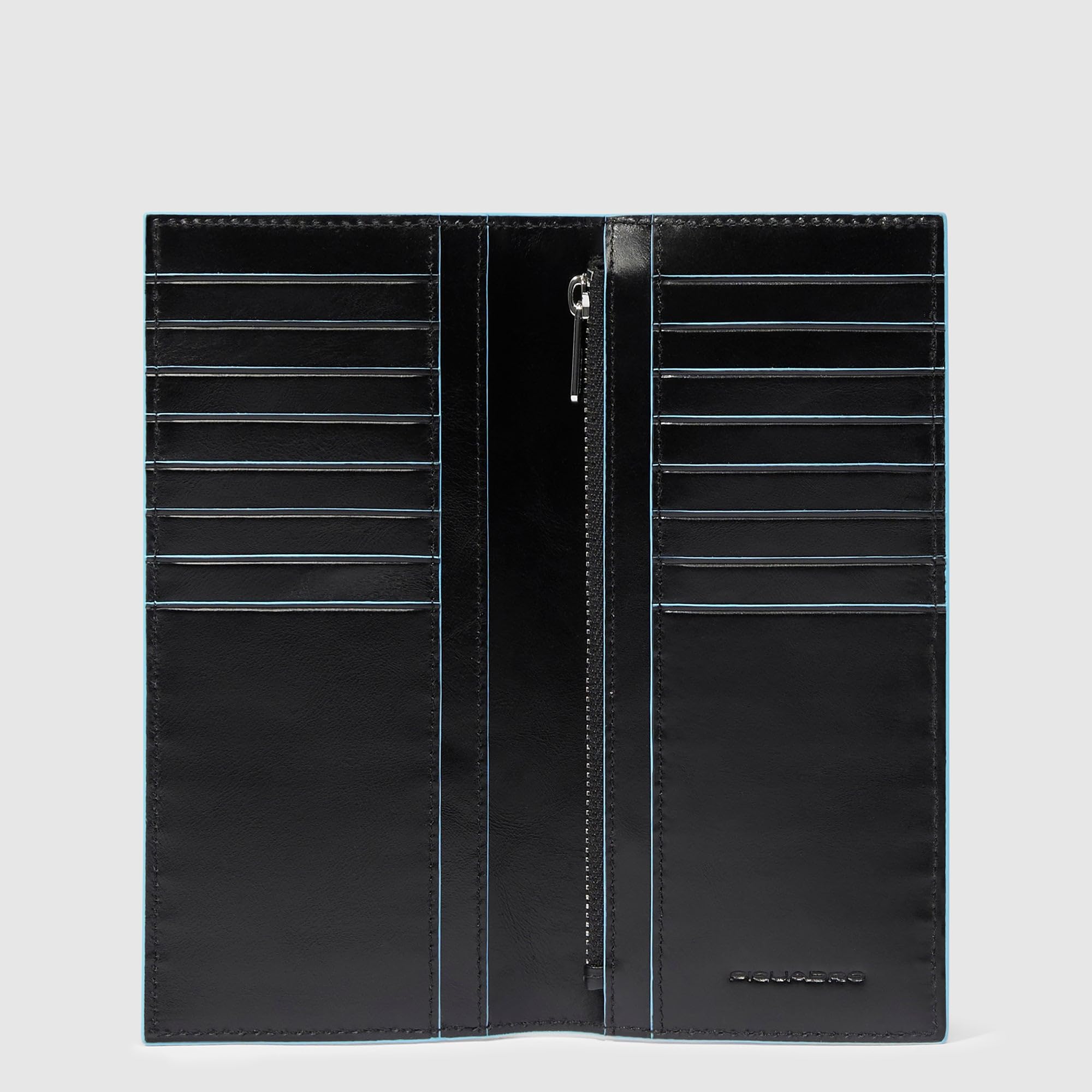 Piquadro – Cartera Vertical Grande de Cuero – Cuero Negro – Hombre