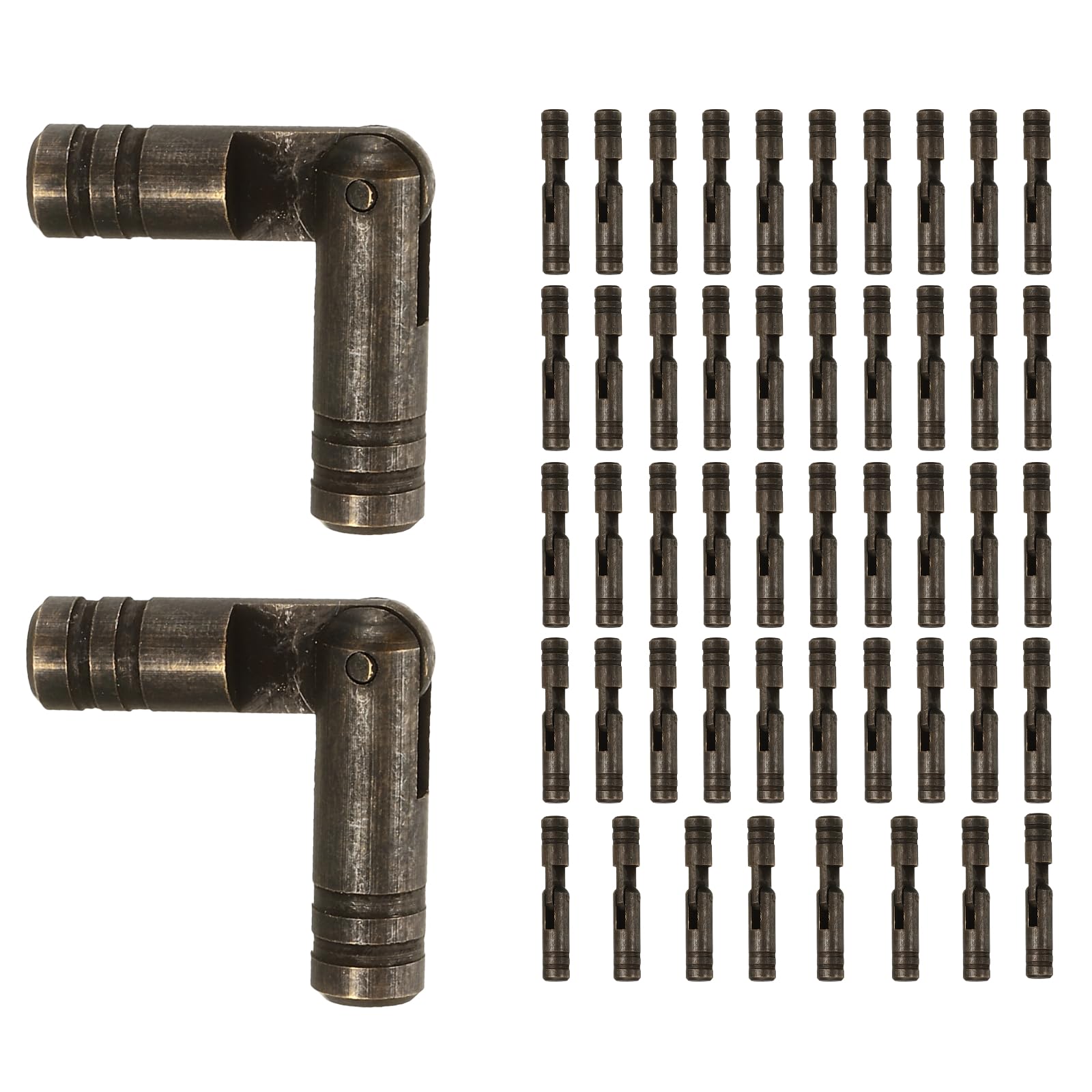 sourcing map 50 Pcs Barrel Hinges, 5 x 30 mm Jewelry Box Hinges Folding Concealed Brass Cylinder Hidden Barrel for Wooden Music Boxes Small Woodworking Projects Cabinet Doors, Black
