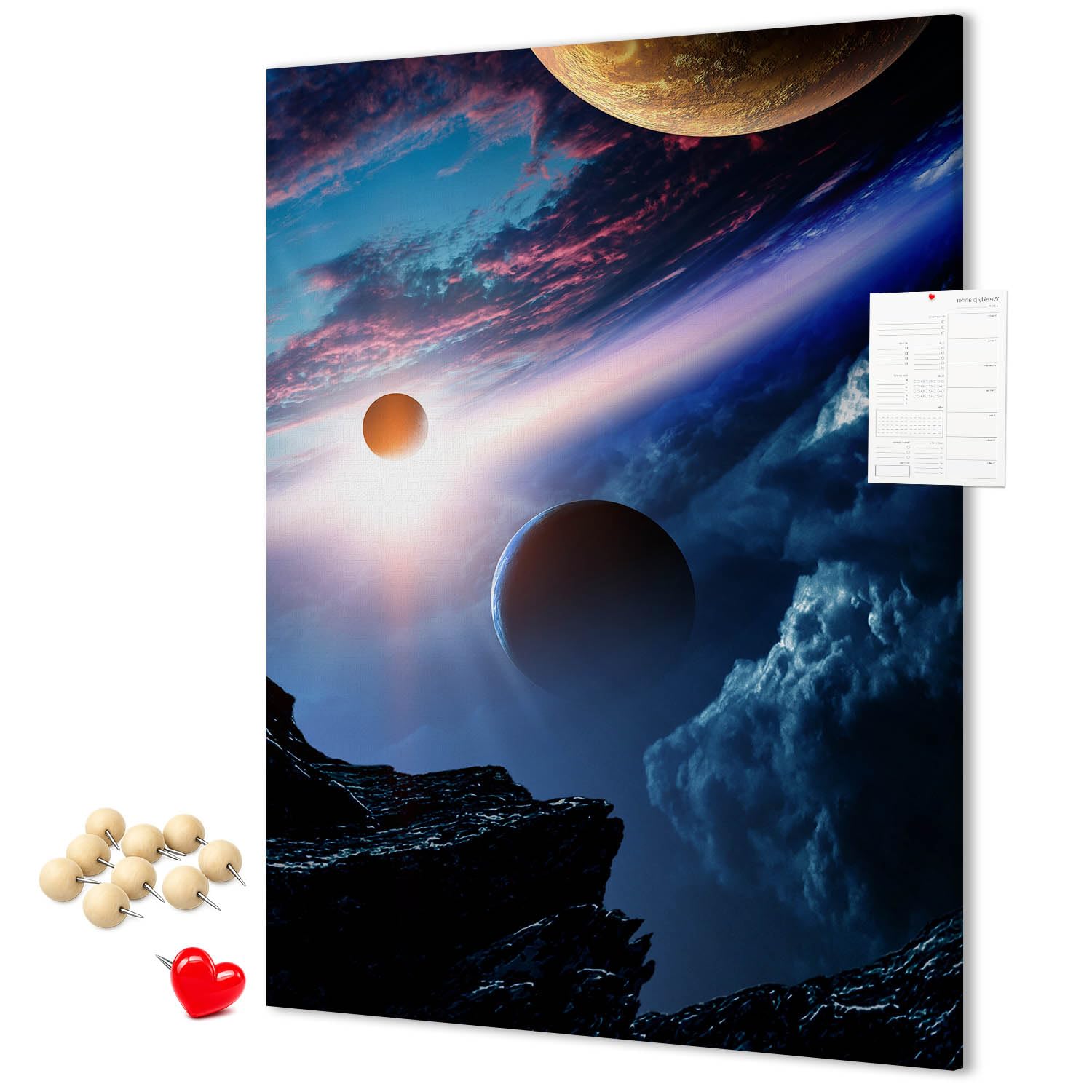 Tablero de corcho 100x140 cm | Galaxia espacial