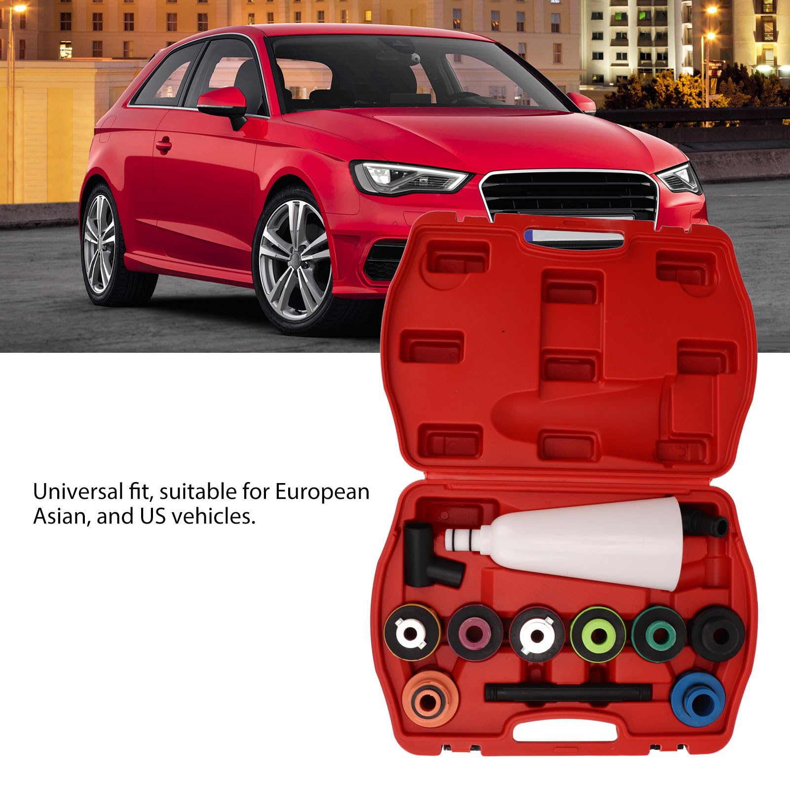 Kit de Embudo de Aceite, Kit de Llenado de Embudo de Aceite de Motor, Tubo de Extensión Compensado, Adaptadores Codificados por Color, sin Derrames, Alta Eficiencia para Uso