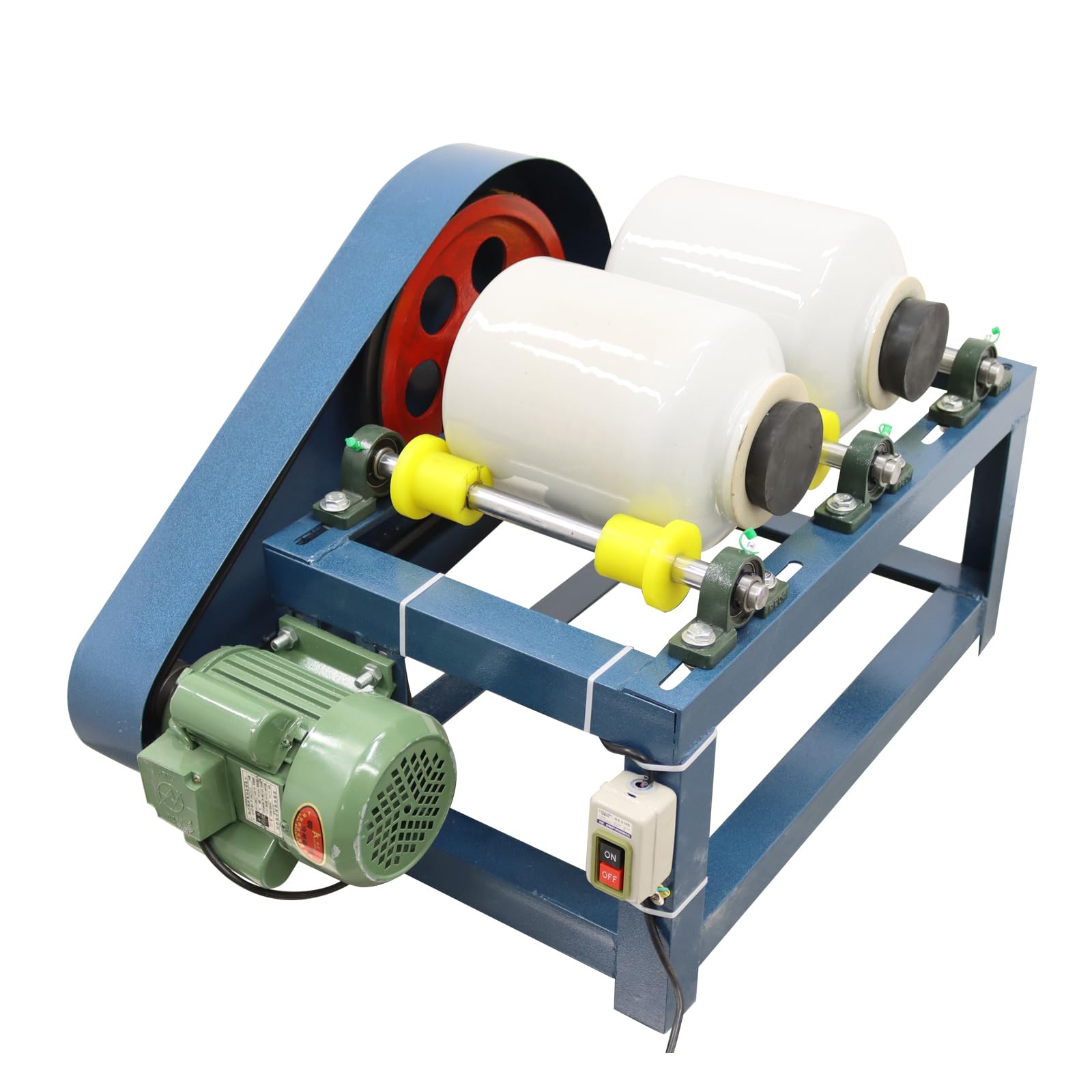 220 V Keramik-Kugelmühle, Schleifmaschine mit zwei 5-L-Keramikgläsern, 550 W Feinmahlkugelmühle, Pulverisierer für Tintenglasuren, Labor, Mineralkeramik