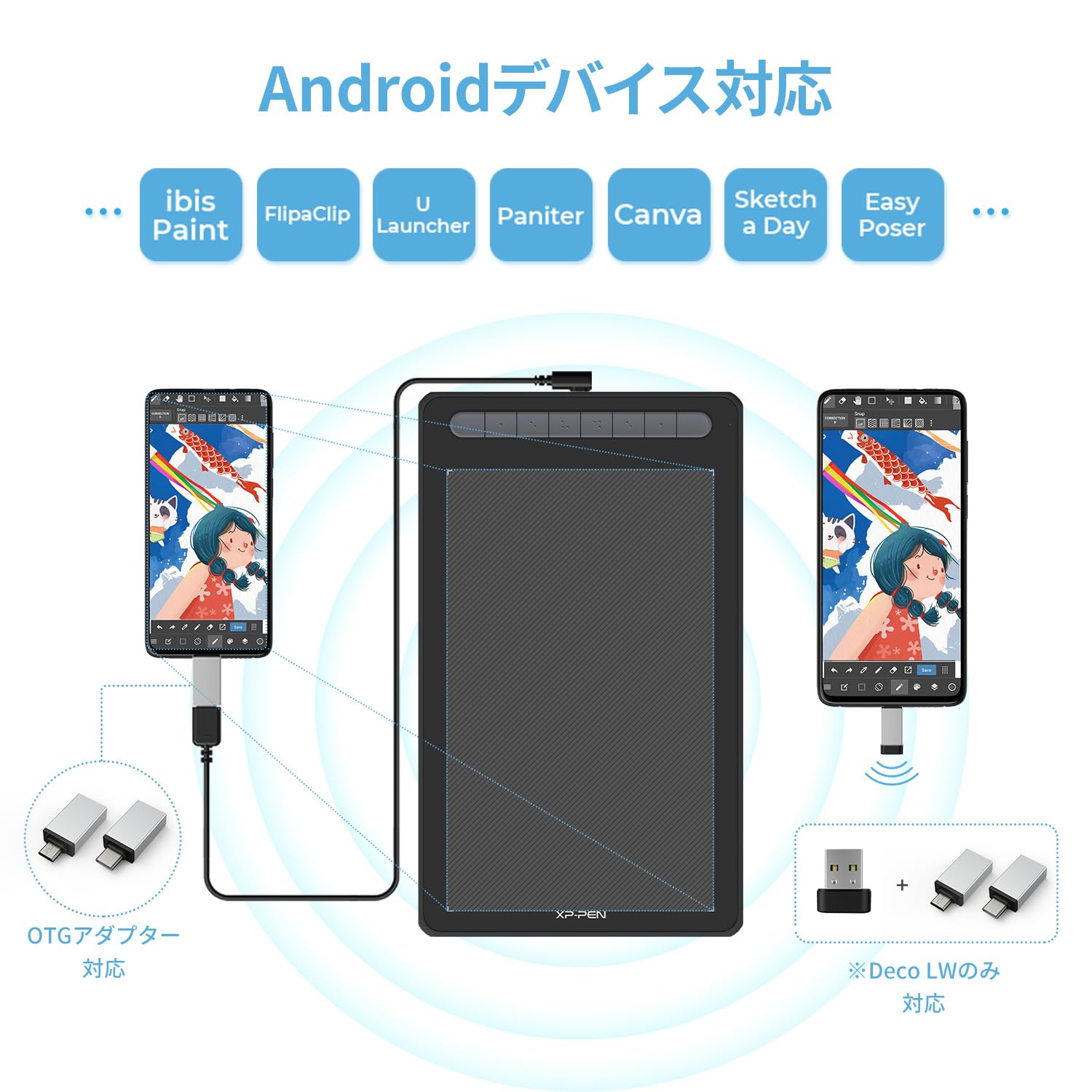 Amazon | XPPen Deco LW ペンタブレット 10×6インチ Bluetooth 5.0