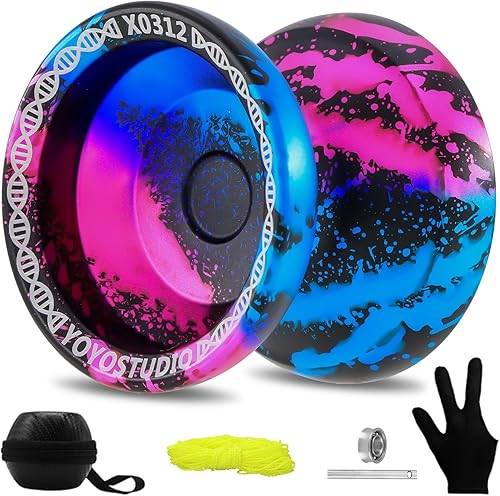 Miniatura 15 de Paquete de 2 Yoyos Sensibles - YOYOSTUDIO X0312 Negro Azul Naranja + P1 Blanco Yoyo Profesional para Niños 8-12 Yoyo No Sensible para Adultos con 2