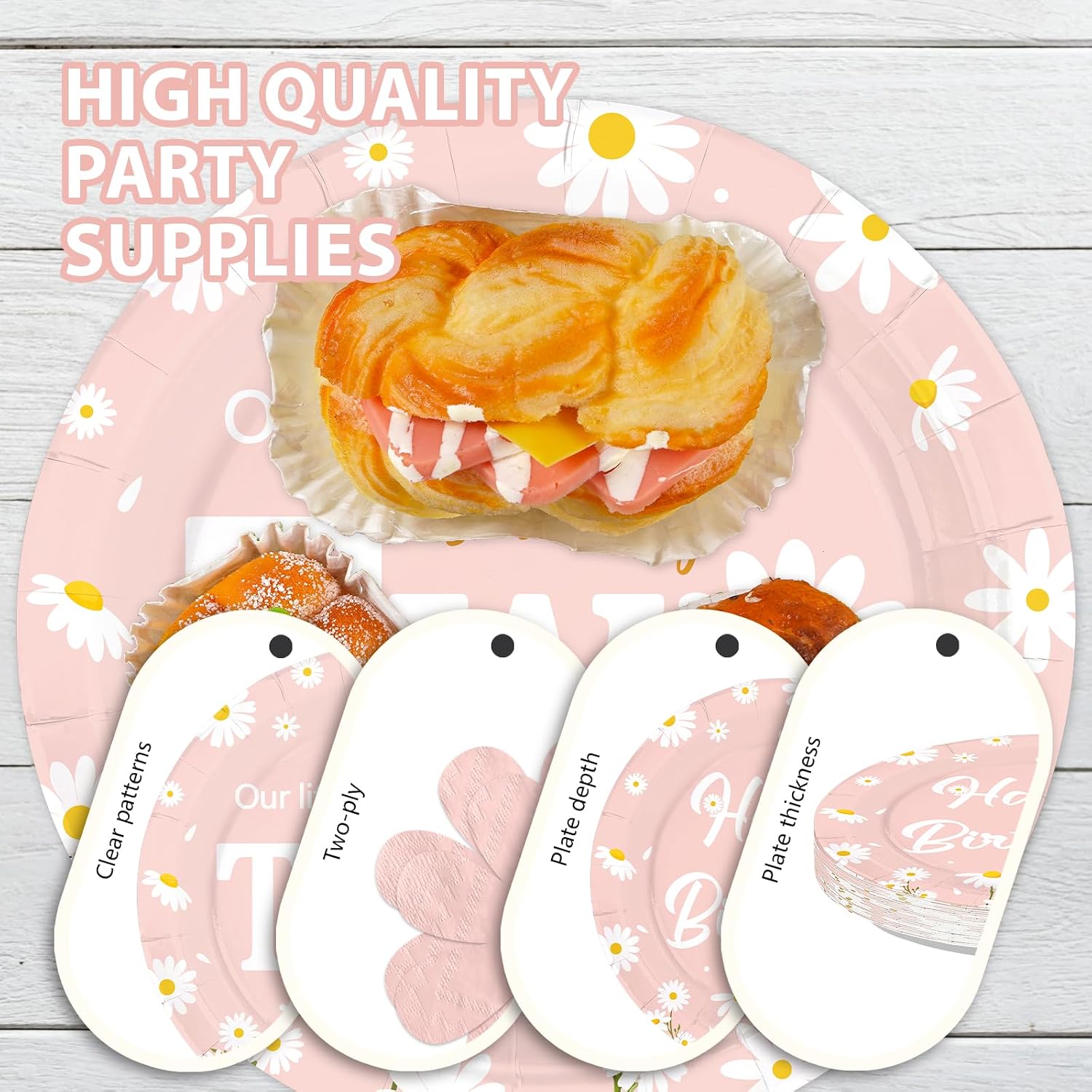 168Pcs Daisy 2nd Birthday Party Decoration Two Groovy Birthday Plates Napkins Cups Forks Knives Spoons Our Little Daisy is Turning Two Paper Tableware for Girls 2 Year Old Party Supplies Serves 24