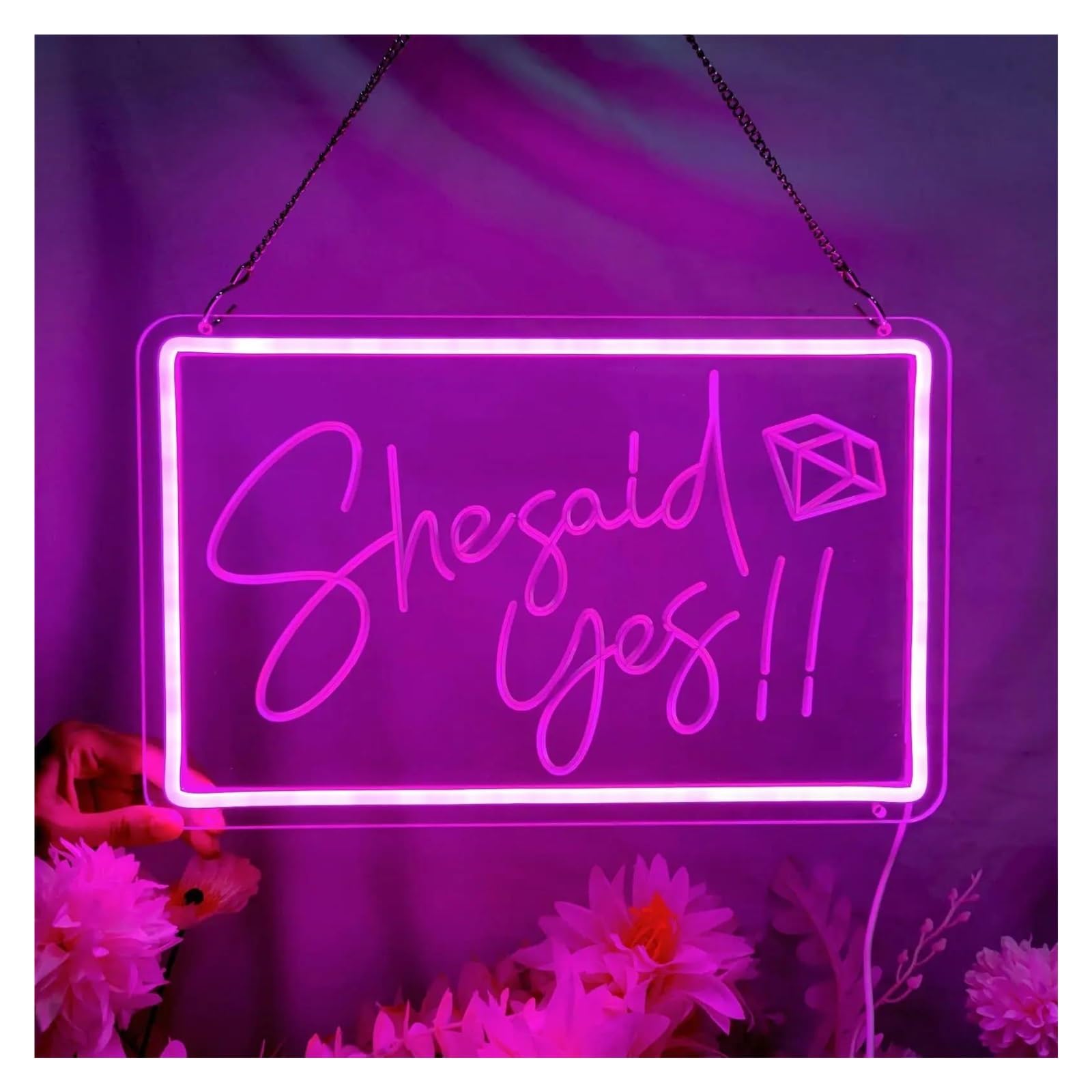 LEMST Sign Lamp She Said Yes!! Neon Sign, Suitable for Weddings, Proposal Scenes and Romantic Decorations 40x25cm
