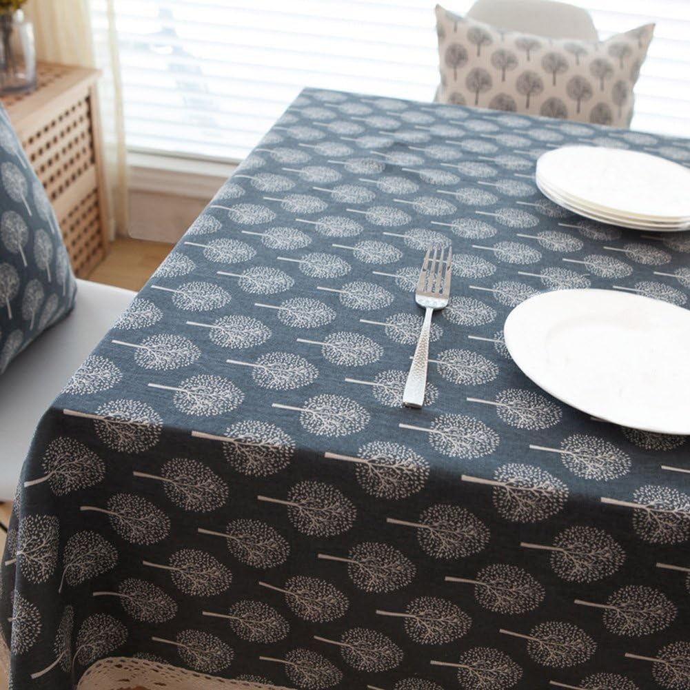 TANGDIAABBCC Aeiniwer Fanjow® Cotton Linen Tablecloth Vintage Rectangular Lace Tablecloth Rectangle Dustproof Decorative Table Cover for Kitchen Dinning Tabletop (55"*98", Pastoral Butterfly)