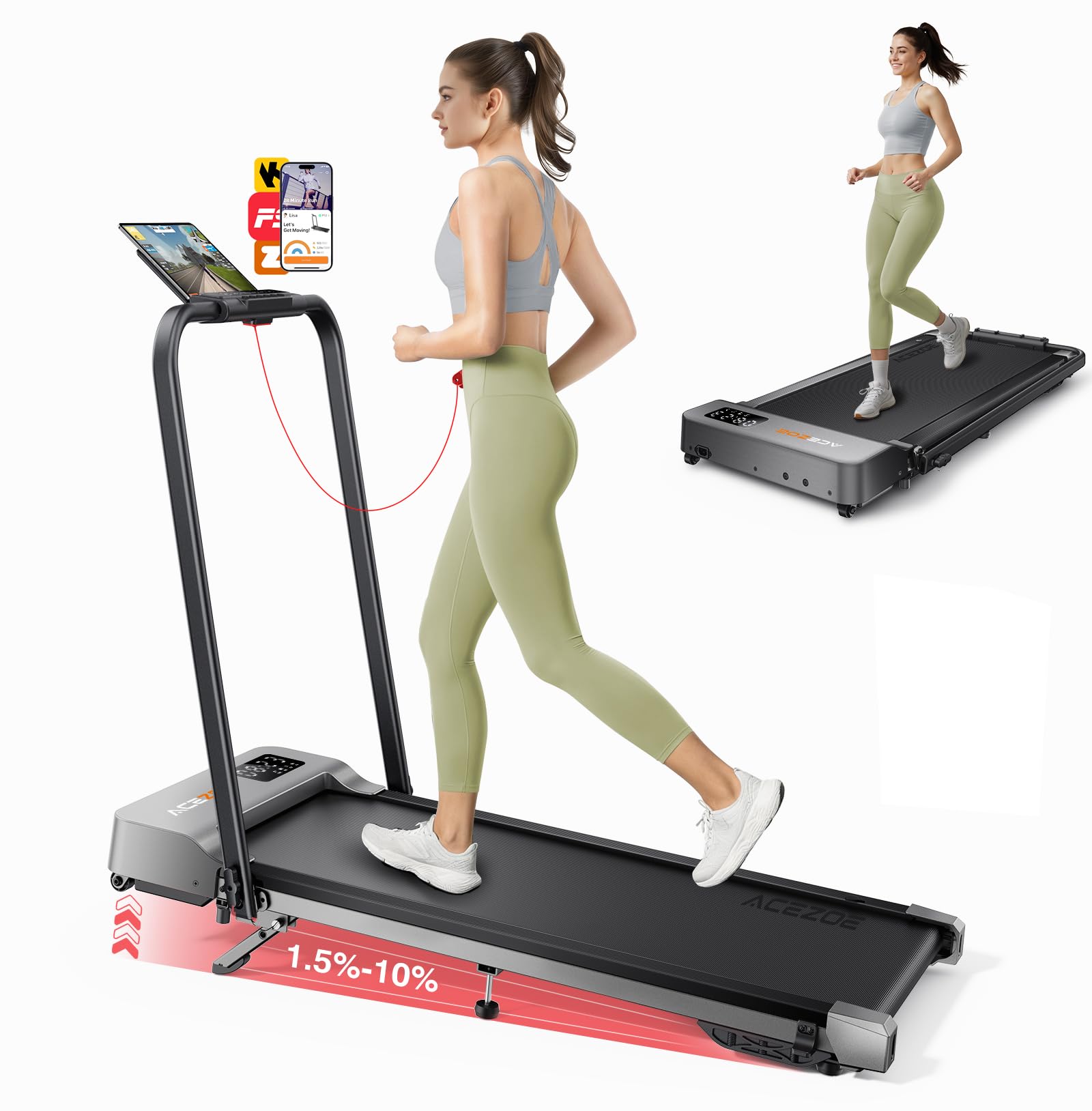 Acezoe 4-in-1 Foldable Treadmill
