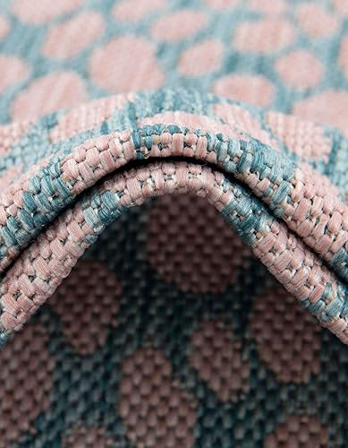 Miniatura 8 de Unique Loom Jill Zarin Jill Zarin Outdoor Collection - Alfombra para exteriores - Ciudad del Cabo (2' 2" x 3' 1" Rectangular, Rosa y AquaAzul Claro)