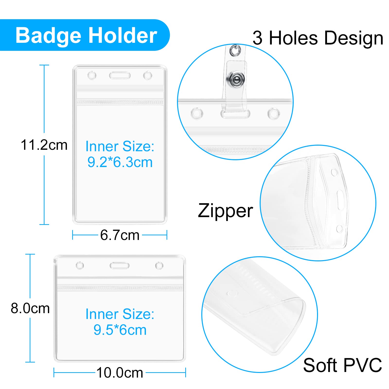 Vicloon Retractable Badge Reel Clips and ID Card Holder - Image 3