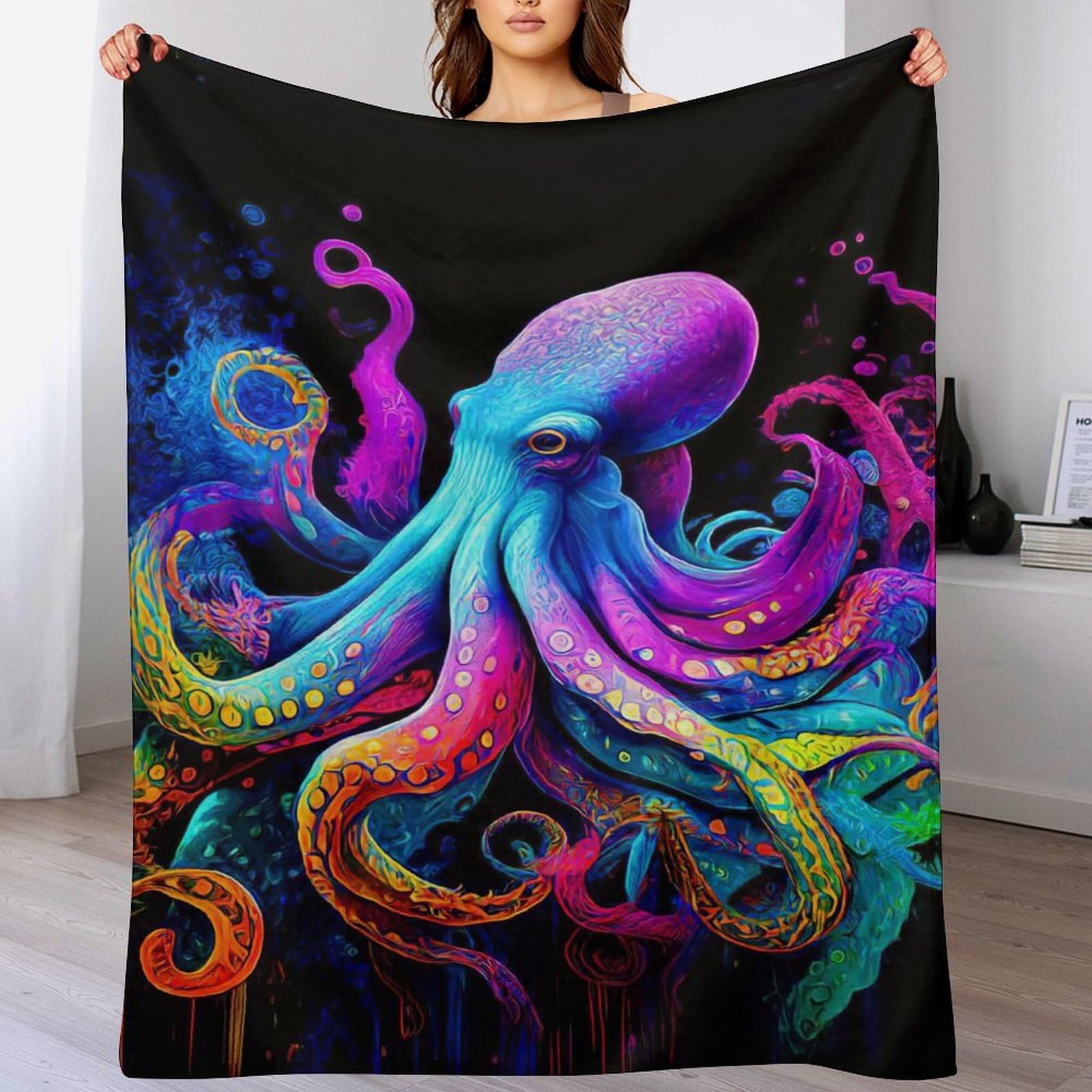 Couverture de canapé pieuvre en flanelle 150x200cm pour vos soirées cocooning