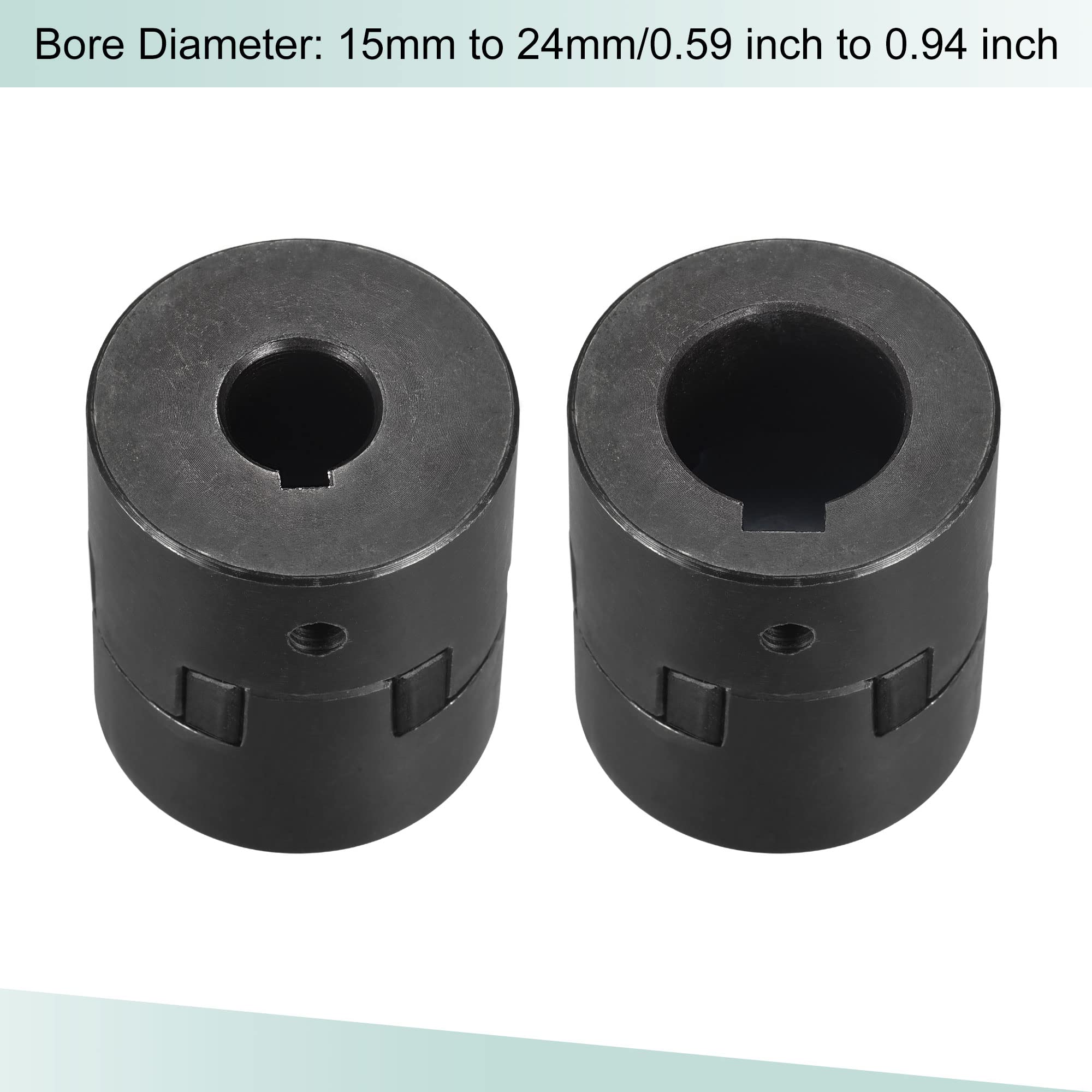 sourcing map Flexible Kupplung Welle 15mm bis 24mm Motor Kupplungsgelenk 53mm L x44.5mm OD