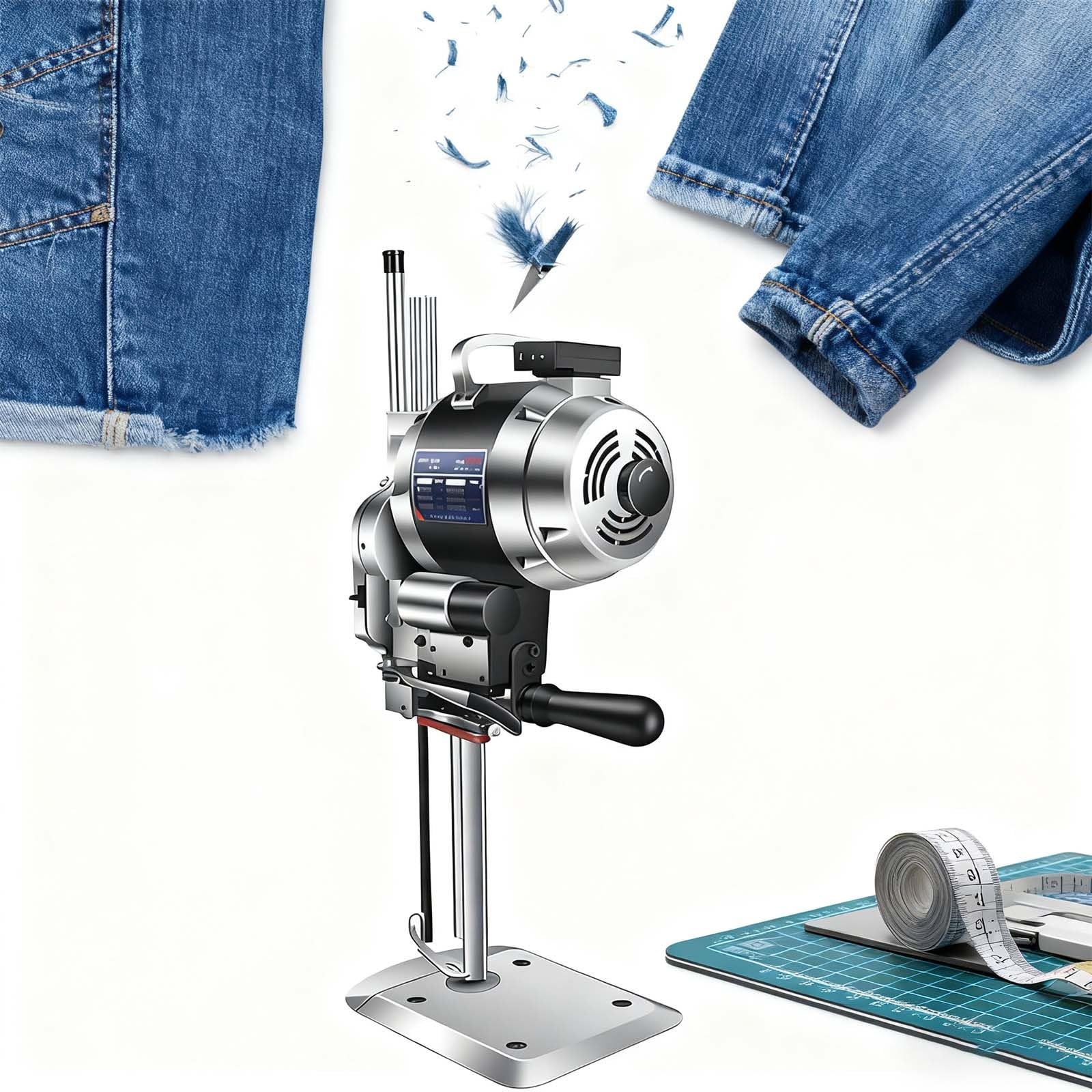 Machine De Découpe Verticale Professionnelle pour Cuir 1100 W, Coupe-Tissu À Lame Droite avec Affûtage Automatique, Découpeuse Électrique pour Textiles, Papier, Carton Et Coussins(13in)
