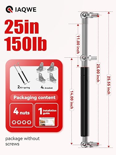 Miniatura 10 de Soporte de resorte de gas de 17 pulgadas, 100 libras, soportes de elevación para caja de herramientas de cama de caravana, gabinete de alta