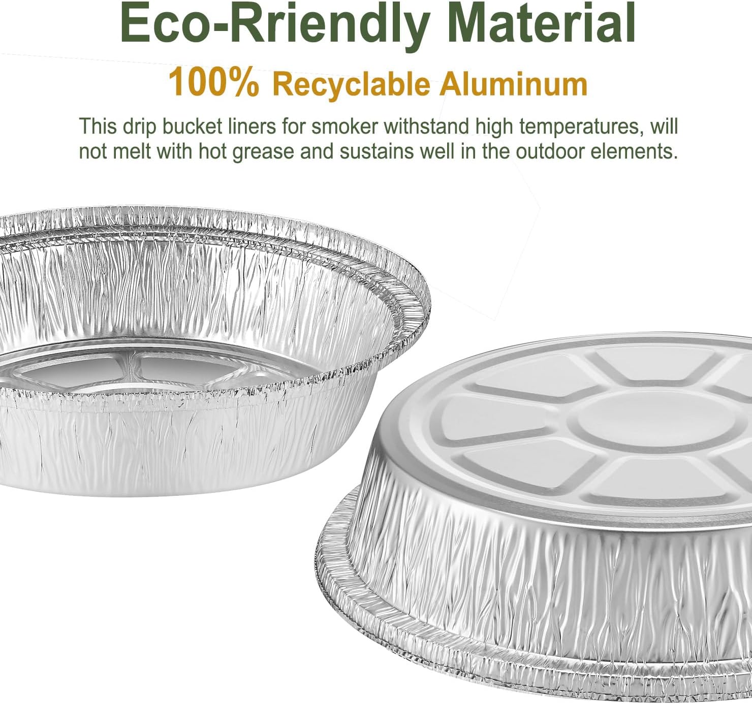 8 Inch Aluminum Foil Pans, No Lids, 50 Pack | Heavy Duty Foil, Disposable Design, Ideal for Roasting, Baking, Cooking and Food Storage