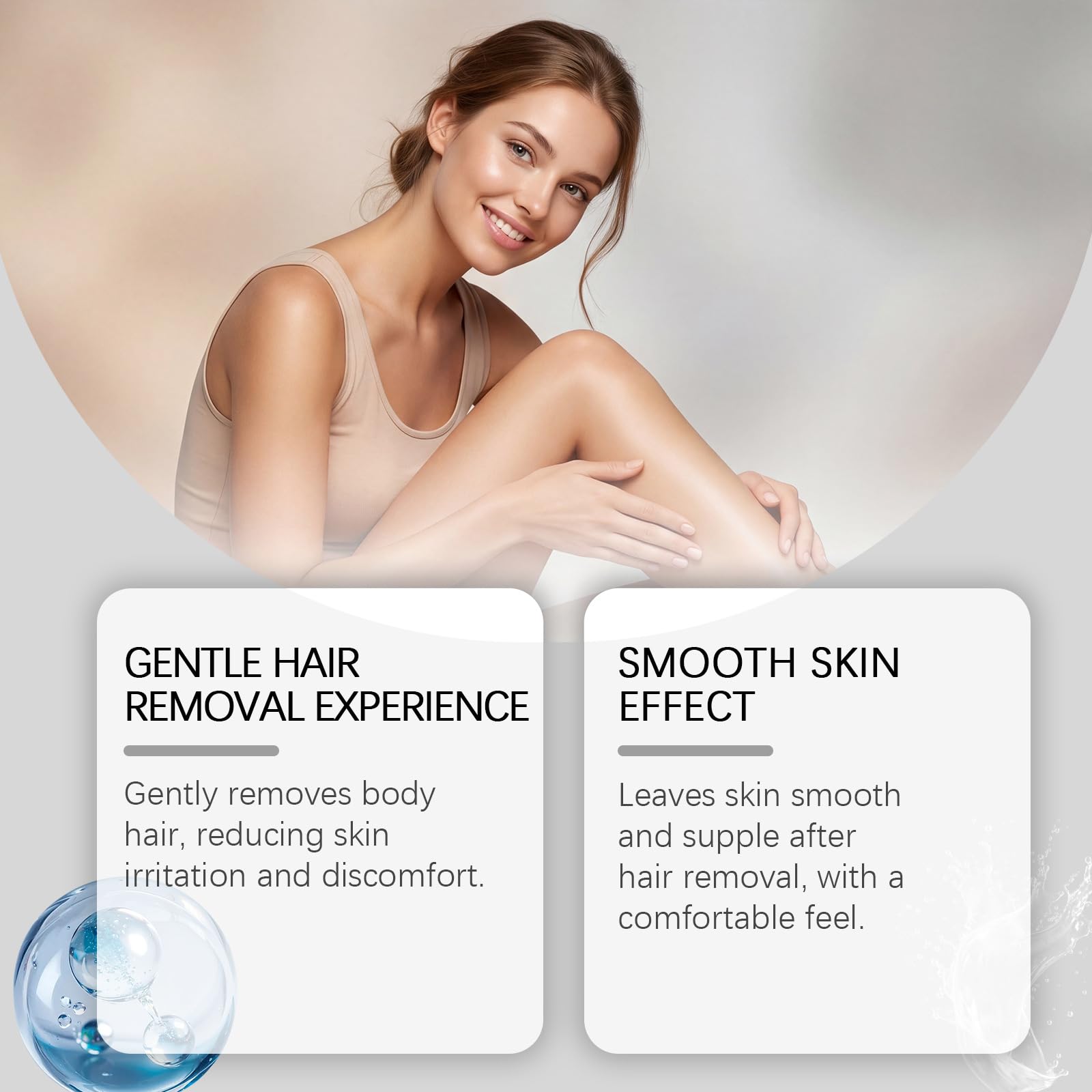 Crema depilatoria con olio di cocco, crema depilatoria per pelli sensibili, ad azione rapida per gambe, braccia e ascelle, 100 g (5 pezzi)