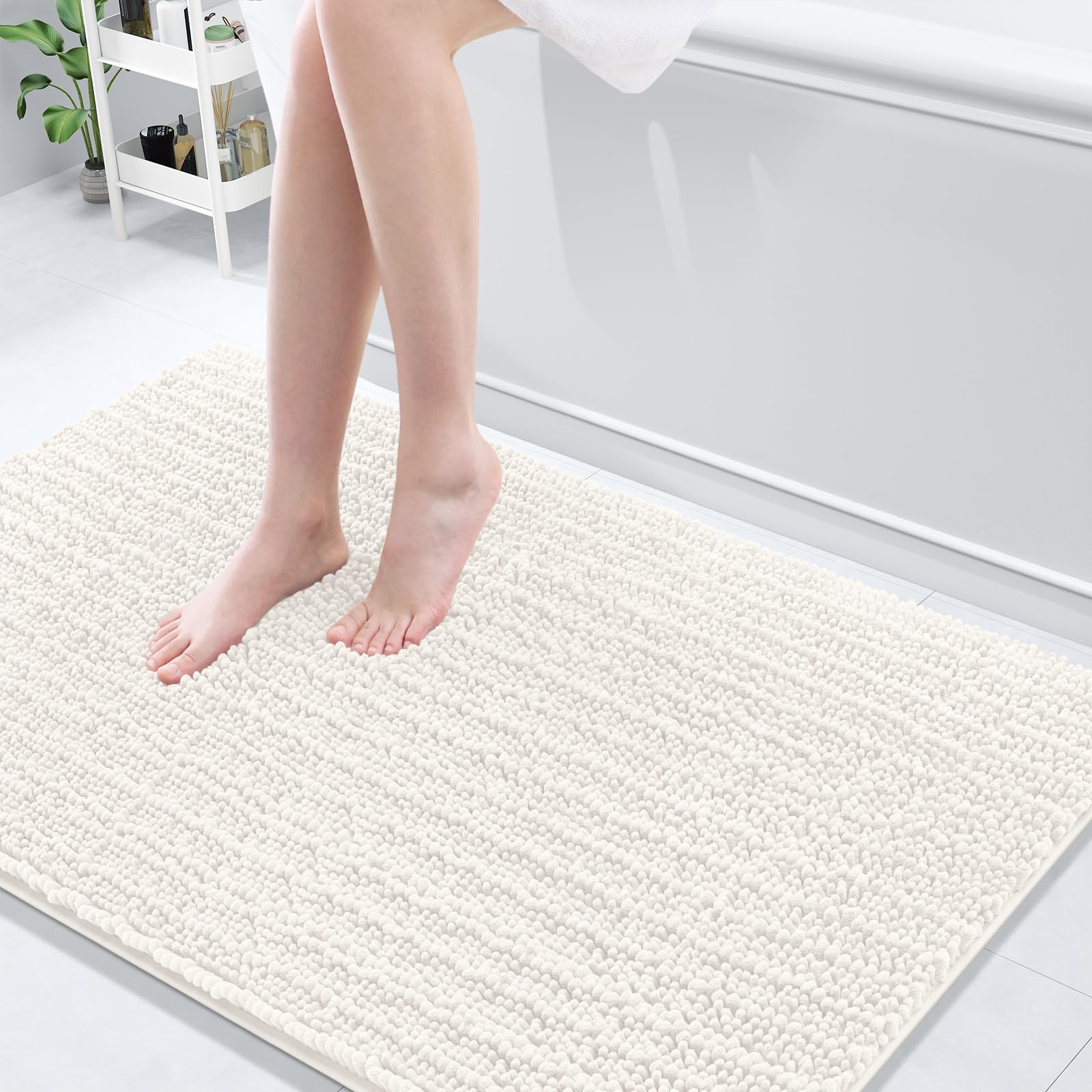 Arotive Luxury Chenille Bathroom Rug Mat, Extra Soft Thick Absorbent Shaggy Bath Rugs, Non-Slip Machine Wash Dry, Plush Bath Mats for Bathroom, Shower