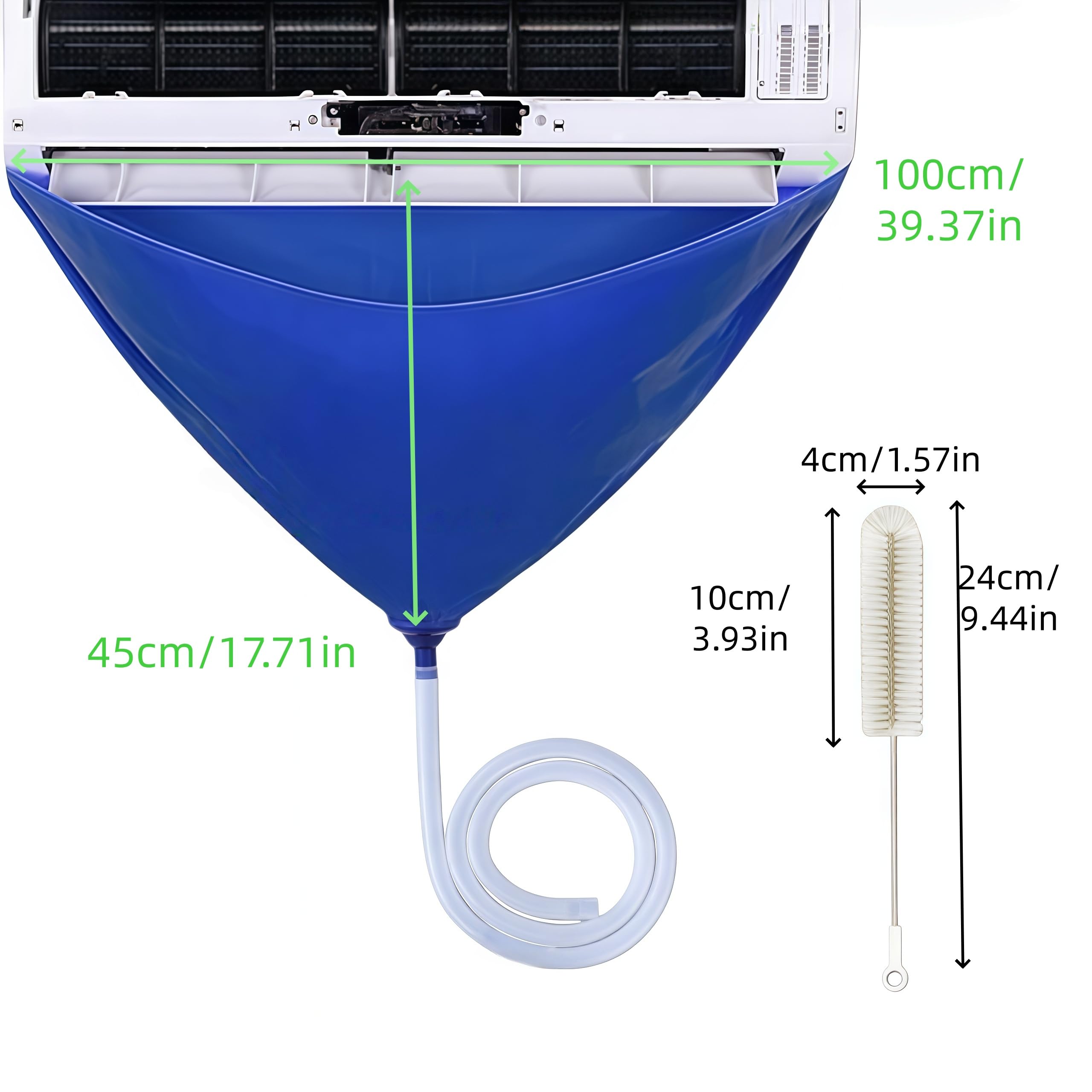 Sacchetto di pulizia per aria condizionata,1 m Kit Di Pulizia Per Condizionatori D'aria,Kit Di Copertura Per Pulizia Condizionatore,Per Condizionatori Da a Parete,con Tubo,Spazzole,asciugamani