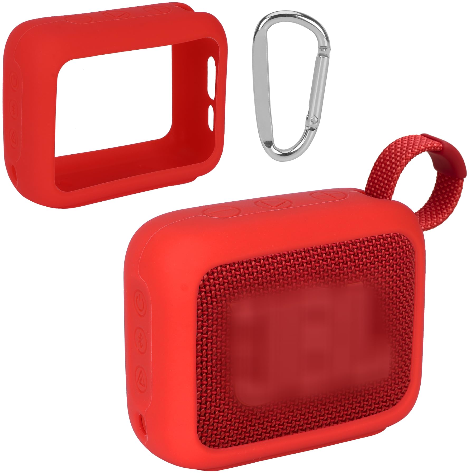 Lebakort Silicone Cover Compatible with JBL GO 4 Portable Speaker (Red Cover)