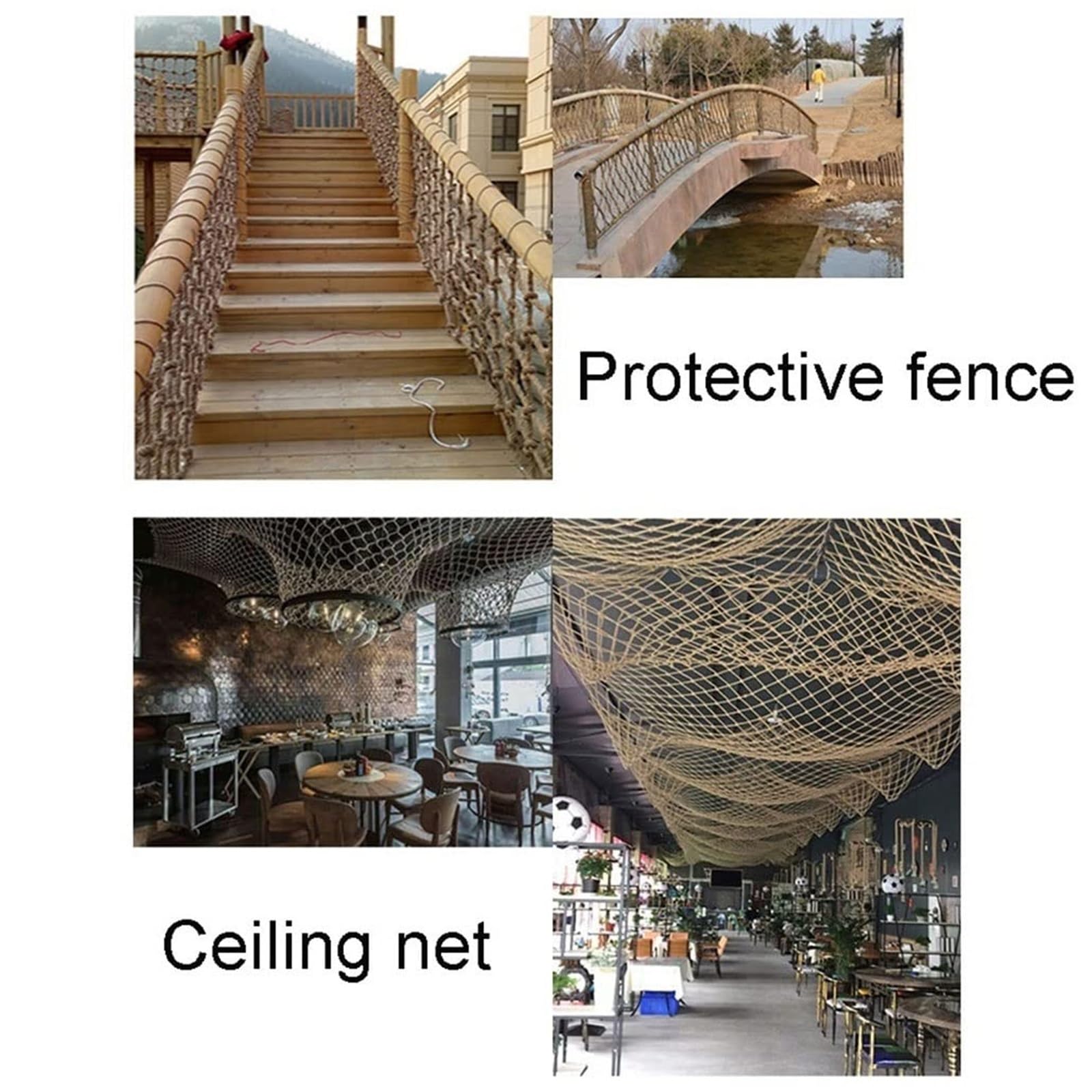 Red de Cuerda de cáñamo, Redes de Seguridad Infantil, Valla de Cuerda, escaleras, balcón, jardín, Parque Infantil, Cuerdas de protección, Redes(1 * 2m)