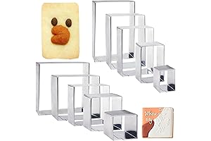 10PCS Rectangle Cookie Cutter Square Cookie Mold Stainless Steel Rectangle Biscuit Molds...
