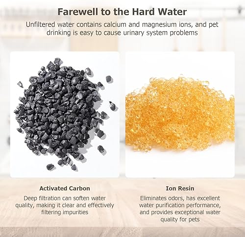 Miniatura 5 de PEKTACO Filtros de fuente de agua para gatos, esponjas de repuesto y prefiltro para fuente automática de mascotas de 3.2L108 onzas, dispensador de