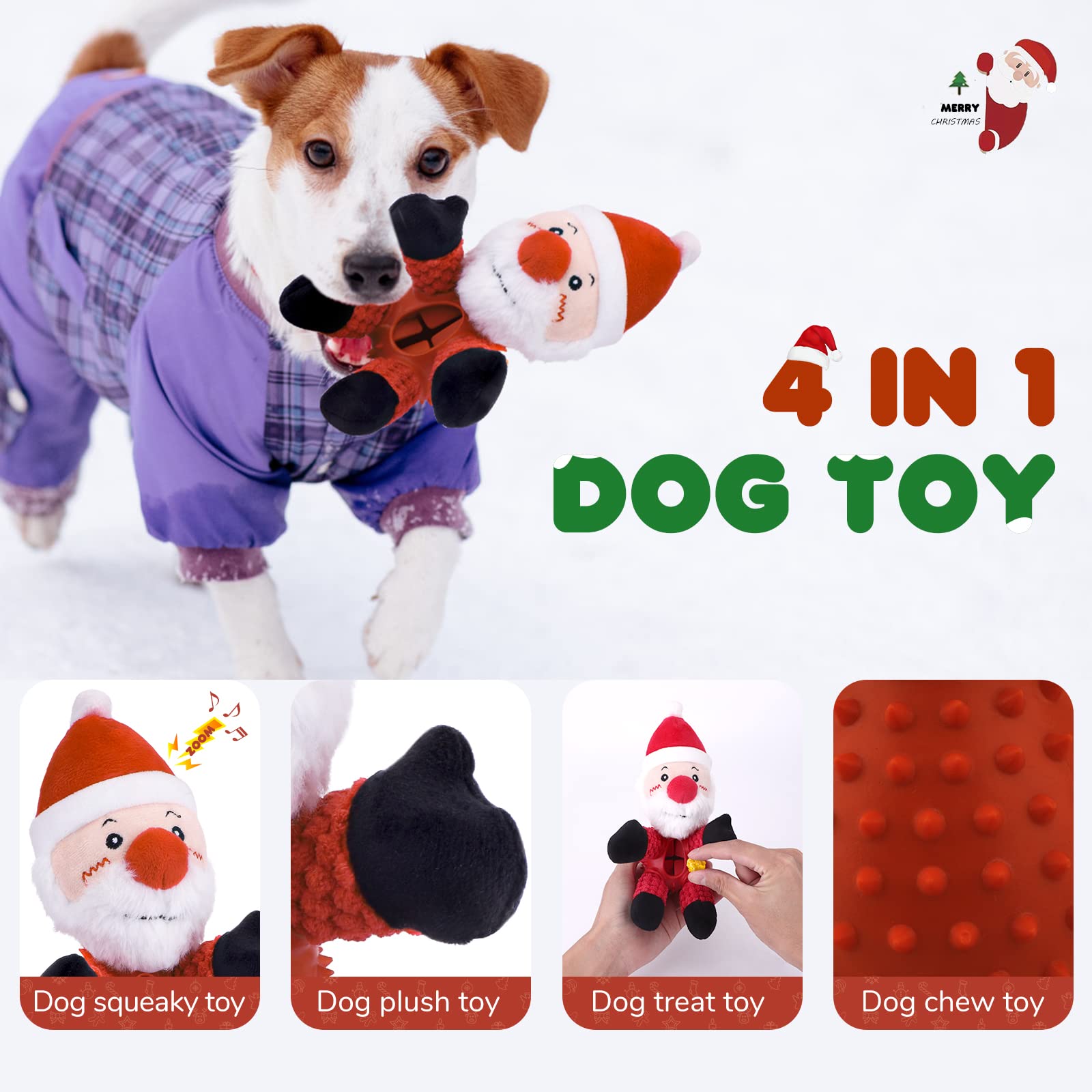 Honden Speelgoed / Piepspeelgoed | Kerstman Honden Knuffel