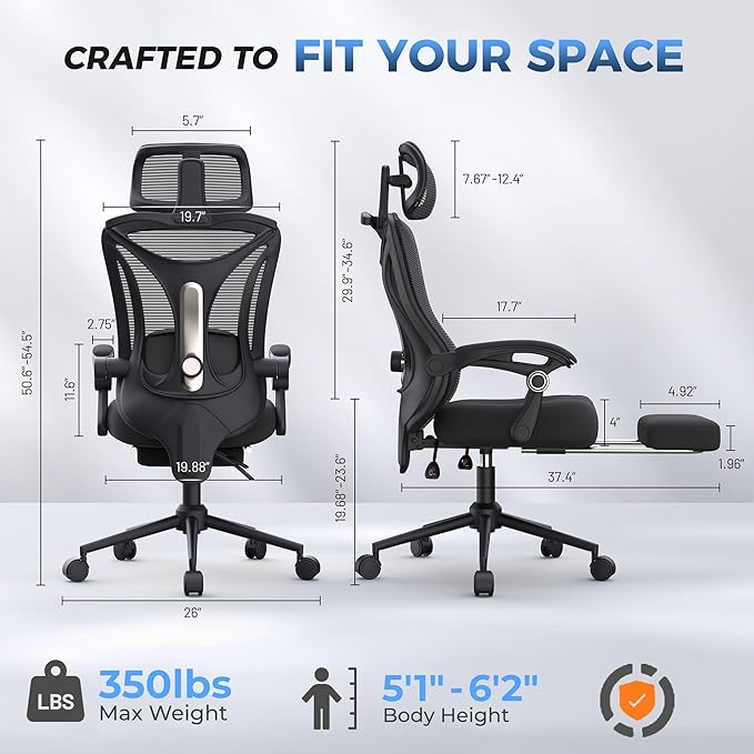 Silla Gamer Ergonómica con Reposapiés Ajustable Soporte Lumb miniatura 2