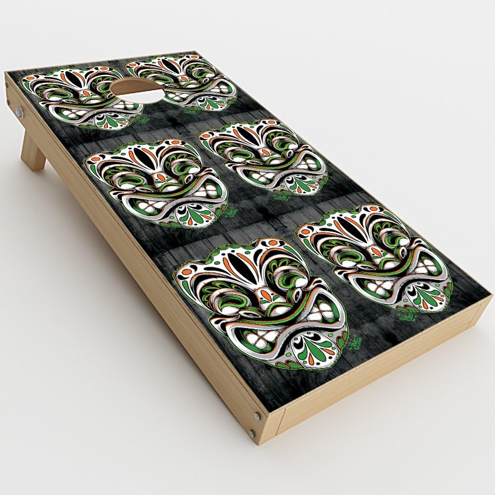 Skin Decal Vinyl Wrap for Cornhole Game Board Bag Toss (2xpcs.) Skins Stickers Cover/Tiki Faces