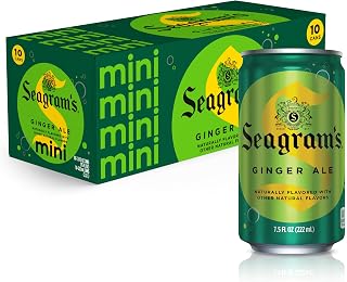 Seagrams Ginger Ale Soda Soft Drinks, 7.5 fl oz, 10 Pack