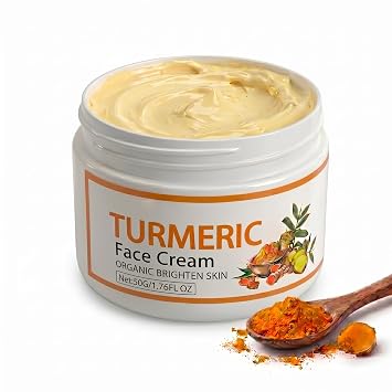 Turmeric Face Cream with Turmeric Extract, Lightweight Face Moisturizer | Hydrating Daily Facial Moisturizer for Dry, Dull Skin, Fast-Absorbing, Day & Night Use, 1 Pack, 50g / 1.76 FL OZ