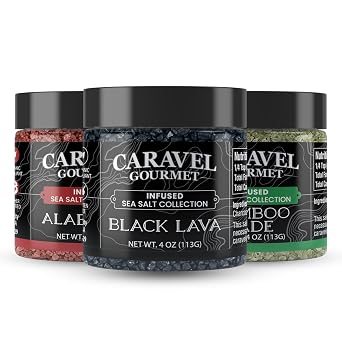 Hawaiian Sea Salt Jar 3-Pack Black Lava, Alaea Red & Bamboo Jade Sea Salt