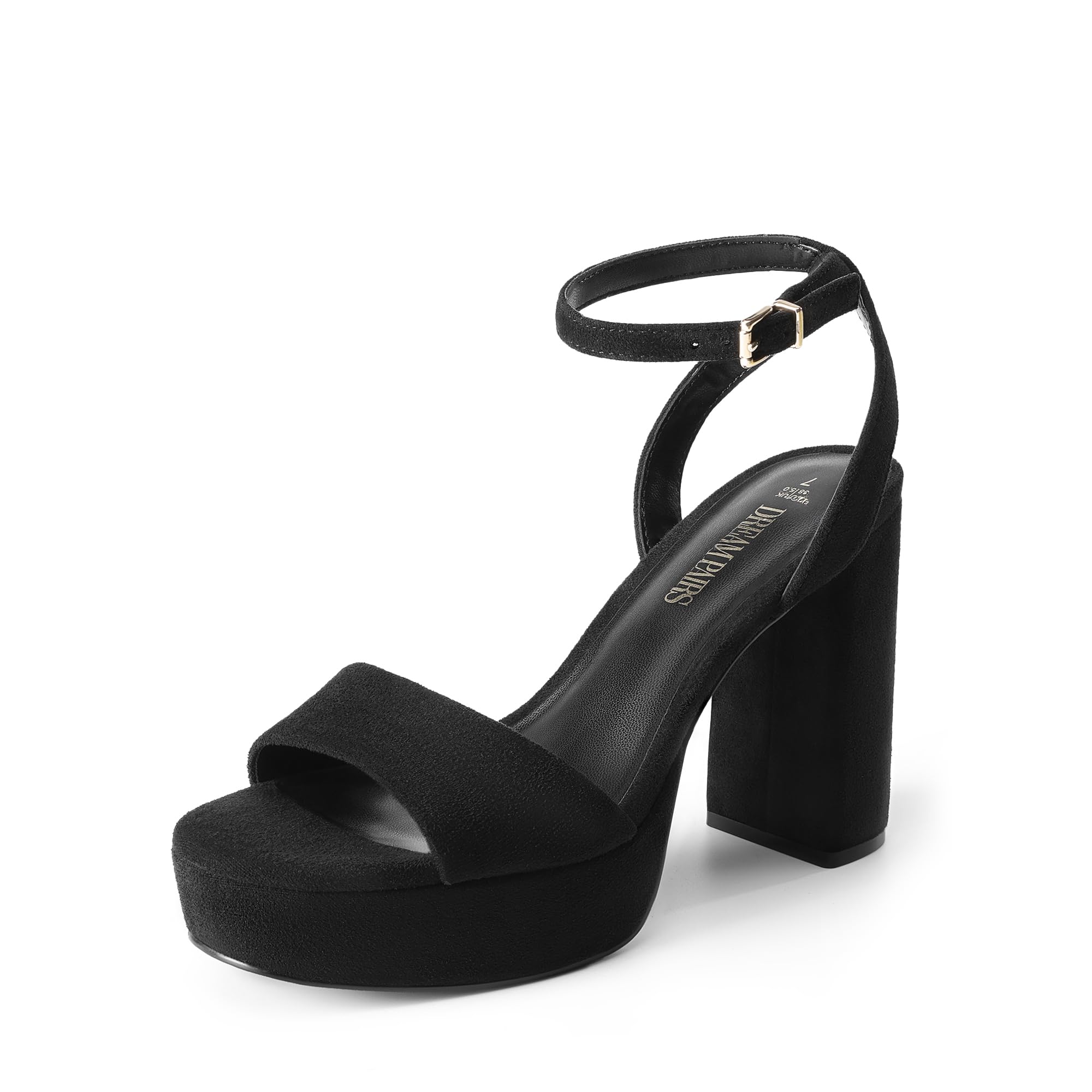 DREAM PAIRS Platform High Heels for Women Chunky Round Open Toe Ankle Strap Stylish Heeled Sandals for Party Prom Wedding