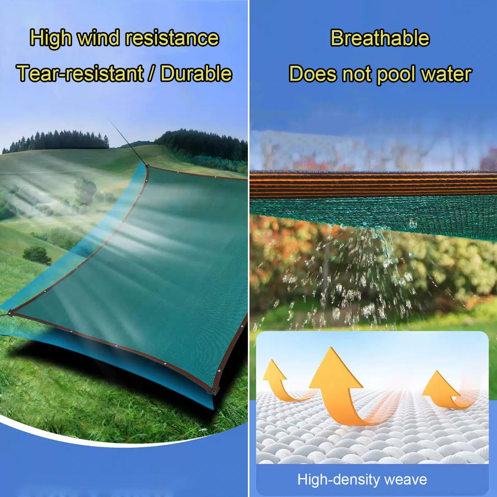 Rete Ombreggiante Verde 96% con Occhielli,Telo Ombreggiante Traspirante Hdpe Panno Vele Parasole per Giardino/Pergola/Piante Da Patio