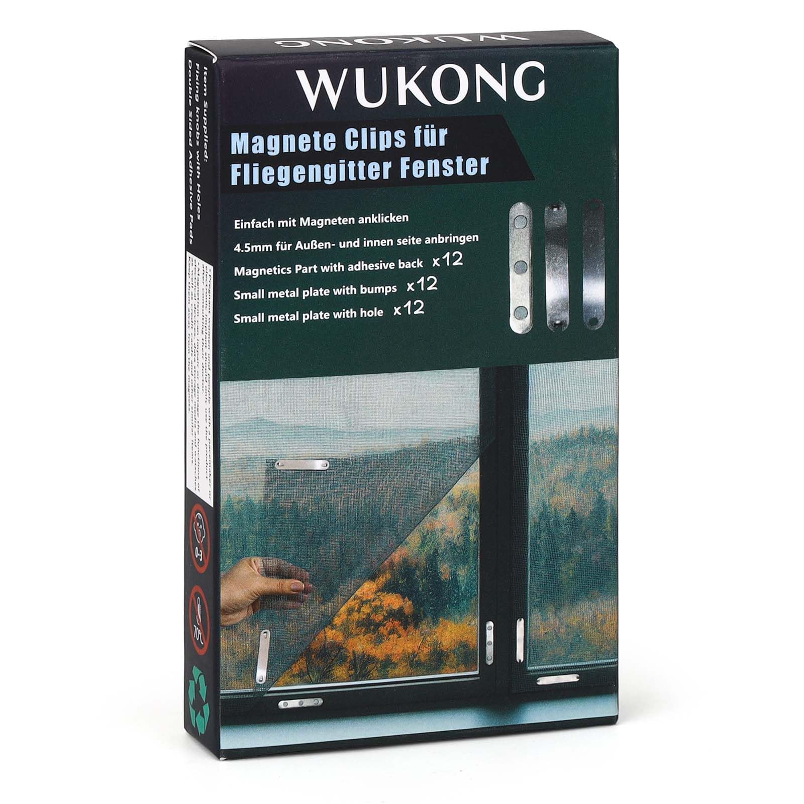 Wukong Aimants pour Moustiquaire – Lot de 24 aimants puissants autocollants et réutilisables pour fixer les moustiquaires aux fenêtres, sans perçage, pour une utilisation intérieure et extérieure