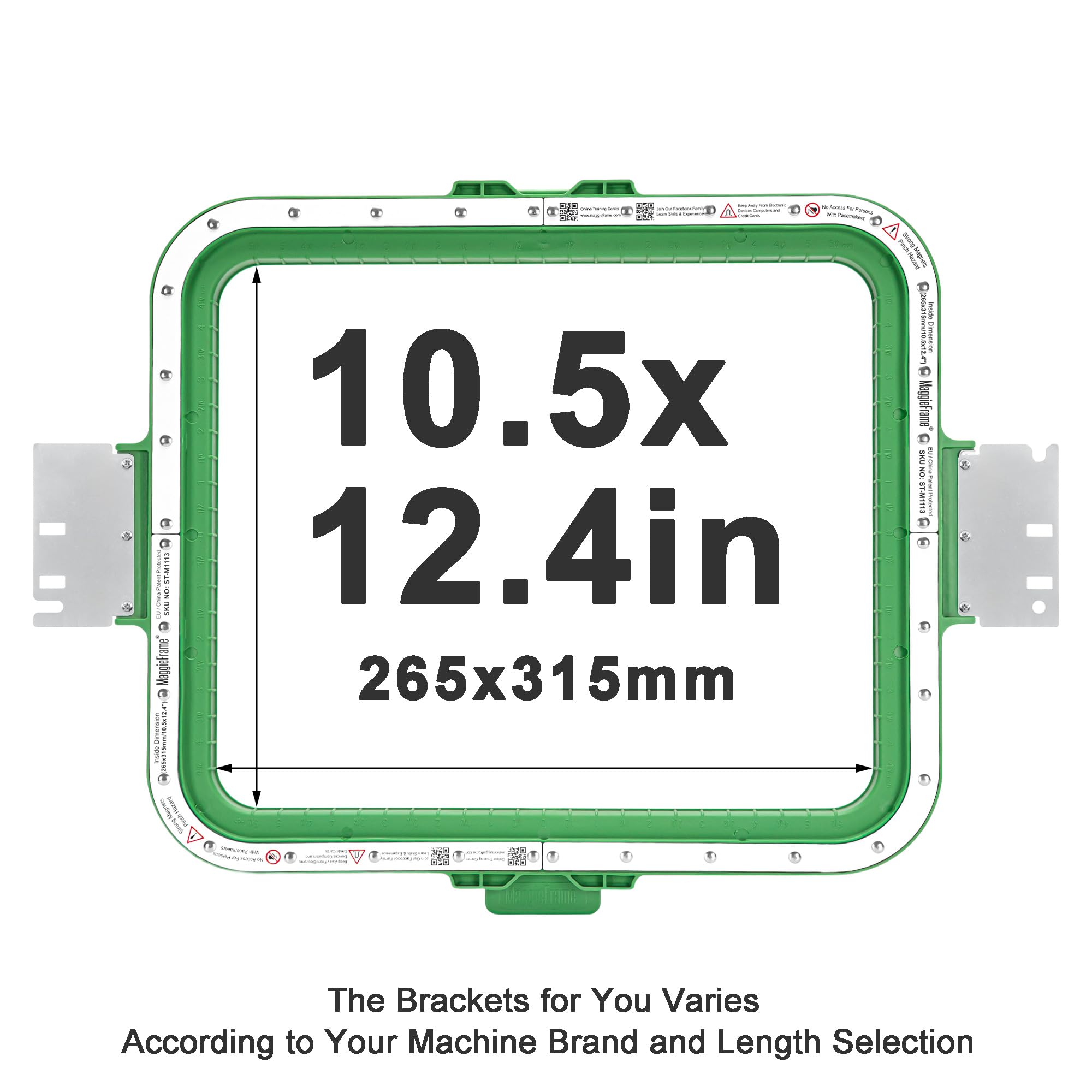 Brewland Bastidor de bordado magnético 265x315mm para Smartstitch S-1501 | Compatible con Smartstitch S-1502HC, S-1501 Ultra, S-1501 Plus; 10.5x12.4inch
