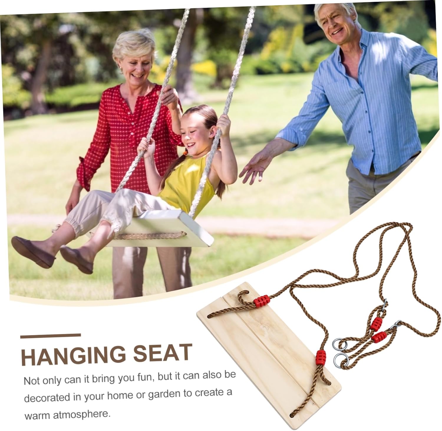 SUPVOX Swing Pine Boys and Girls Swing Outdoor Hanging Seat Creative Design Versatile Use