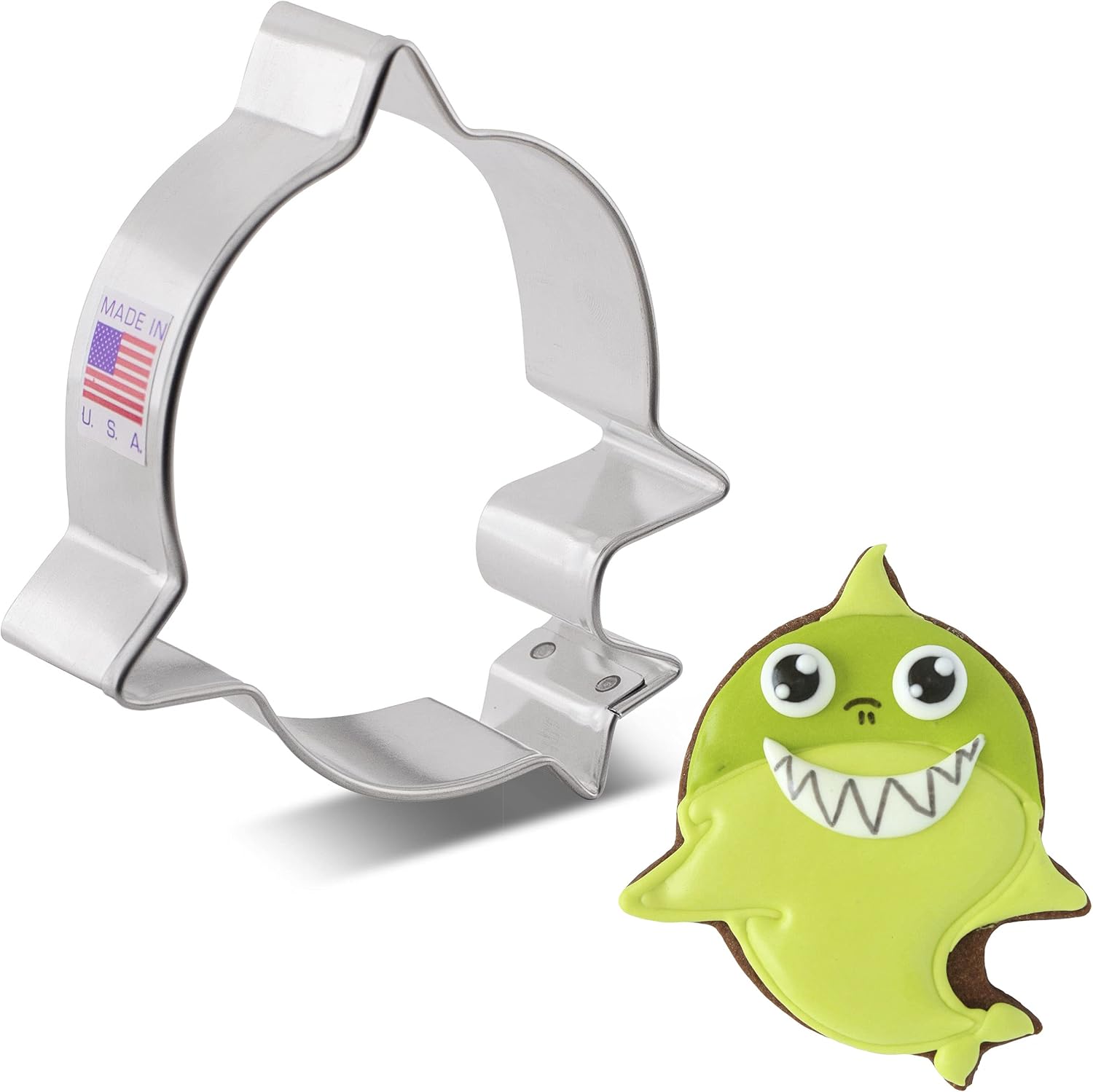 Little Shark Cookie Cutter, 3.75" Made in USA by Ann Clark