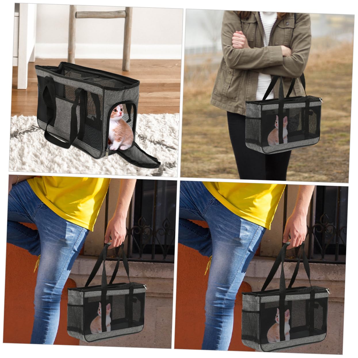 SUPVOX Pet Carrier Cat Transport Bag Breathable Cat Outing Bag Modern Handbag Style Comfortable and Easy to Carry