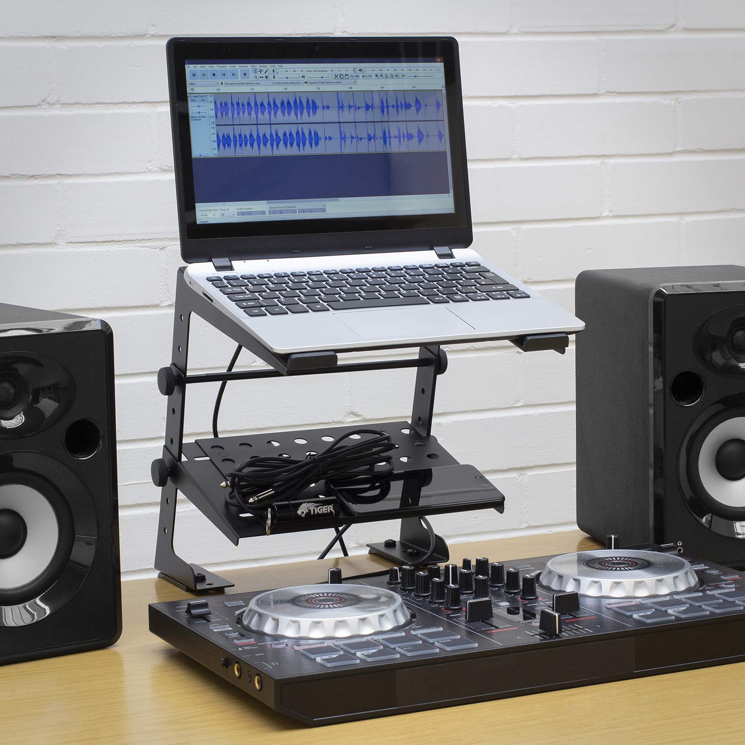 Buy Tiger Laptop Stand/DJ Stand with Shelf and Clamps Online at