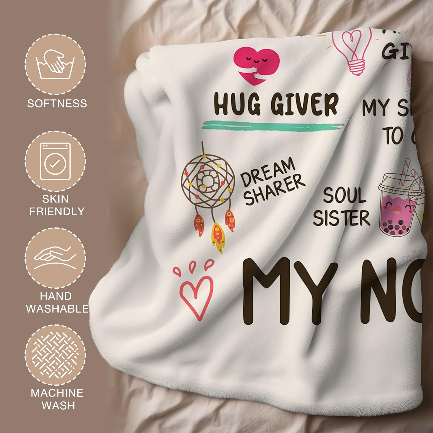 Gifts for Nonna Blanket, Nonnas Gifts Blankets Throw, Nonnas Blankets Decor Christmas Mothers Day Birthday Gifts for Grandma from Grandkids, A Warm Blanket to My Nonna Bed Throw 50x60 Inches - Image 6