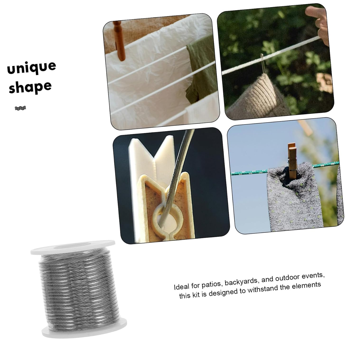VANZACK Outdoor Rope Light Hanging Kit Stainless Steel Cable Kit Easy Install Wire Tensioner for Garden Decor