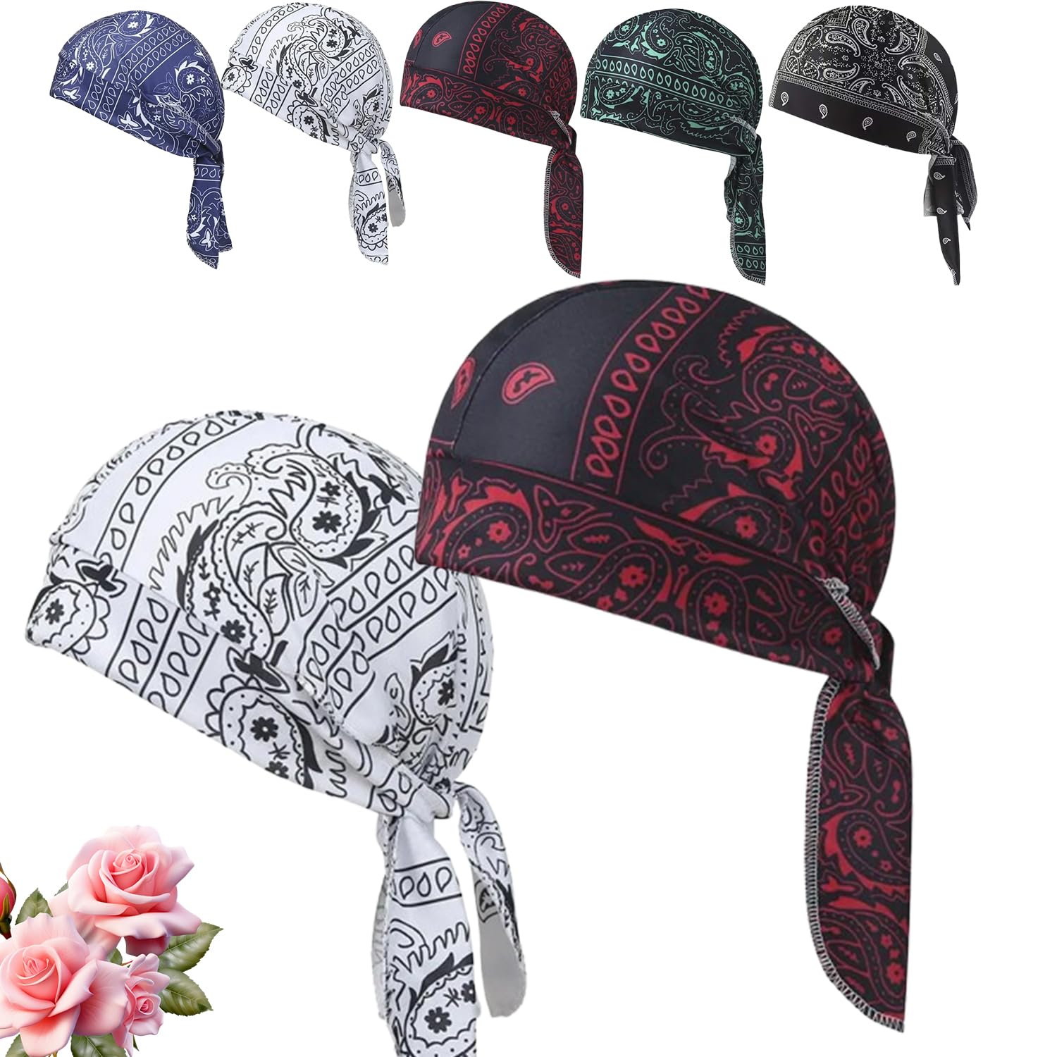 EastHedge Cooling Headscarf Cap, Cooling Skull Cap for Men Women, Summer Bandana, Sweat-Wicking Outdoor Headwear for Running, Cycling, Gardening (2*A)