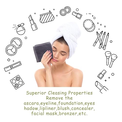 Miniatura 7 de JEFFSUN Paquete de 6 paños de bambú  6 paños de maquillaje