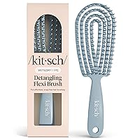 Vista 11 de Kitsch Cepillo desenredante para cabello Flexi Flow para mujeres, hombres y niños Cepillos desenredantes para cabello rizado con marco flexible