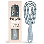 Kitsch Detangler Brush - Flexible Curly Hair Brush for Women, Men & Kids | Detangling Hairbrush with Bendable Frame and Ultra-Smooth Bristles for Wet or Dry Strands - Haze Blue