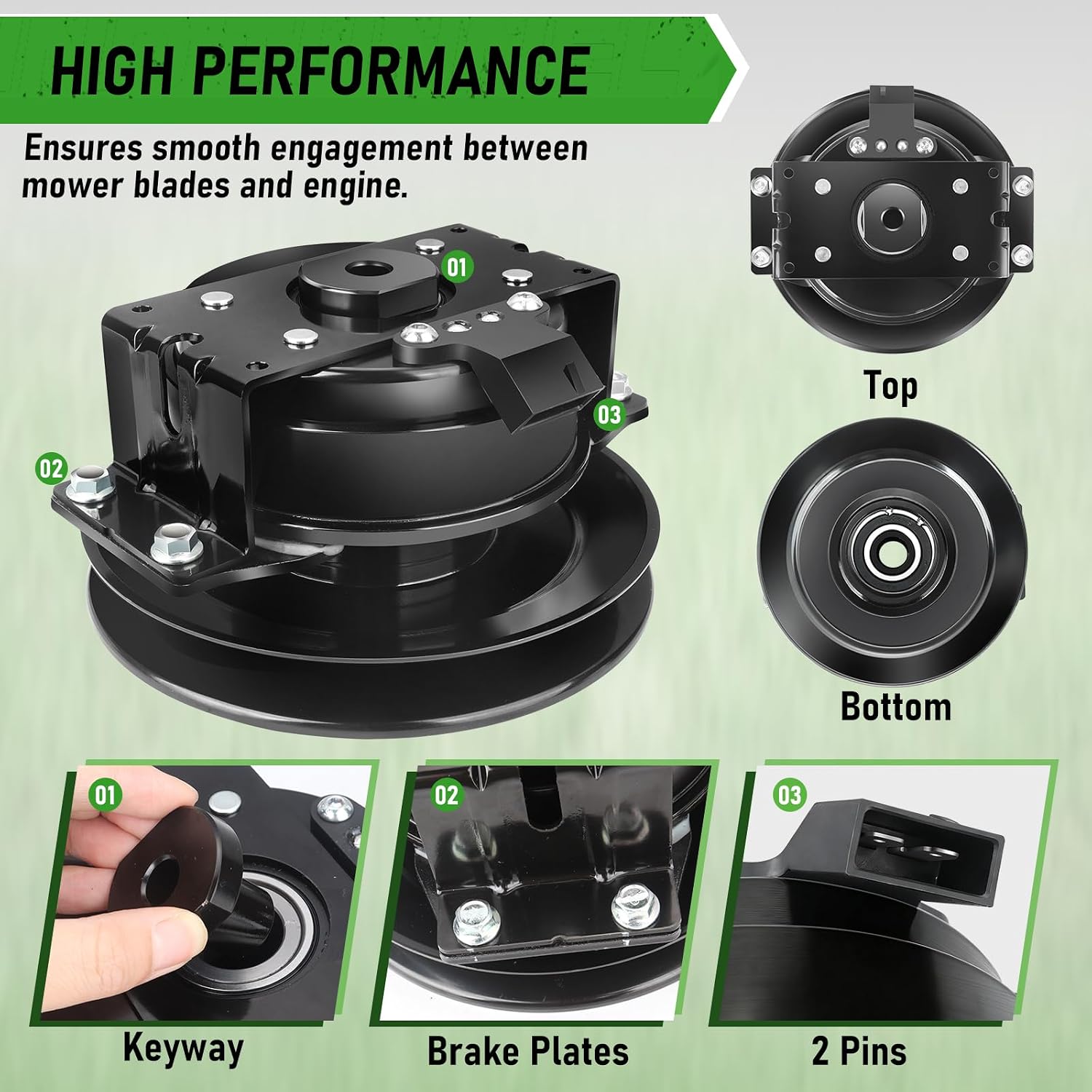 59118500 Electric PTO Clutch Fits for Gravely ZT HD 44 48 52 60 Pro-Turn Pro Turn Z48 Z52 Z60, Ariens Apex 48 52 60, Ogura GT1.5-AR09, Replace 53797600 05118900