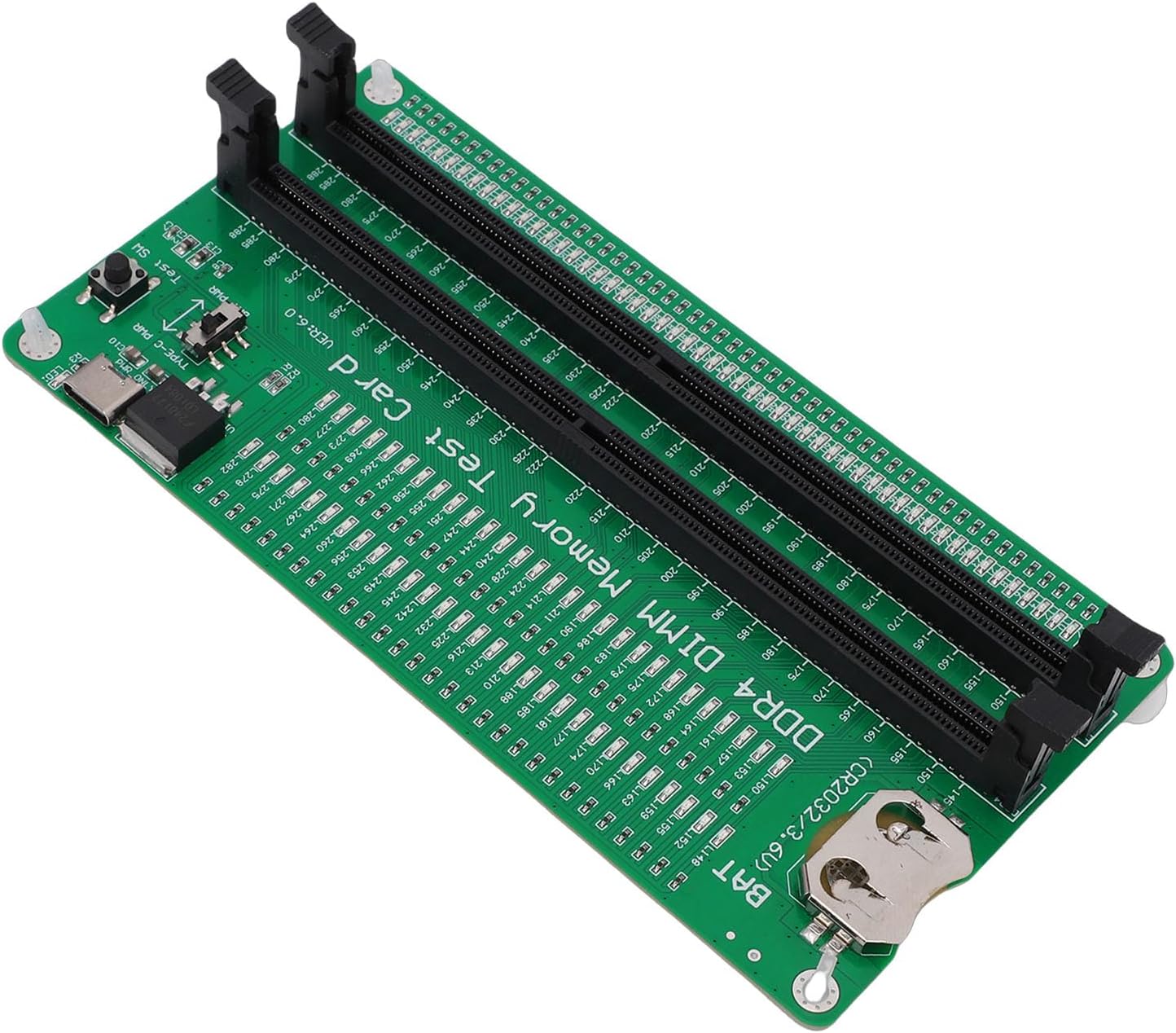 SIXRUN DDR4 RAM Memory Tester Card, LED Diagnostic PCB Analyzer for Desktop and Laptop Repair