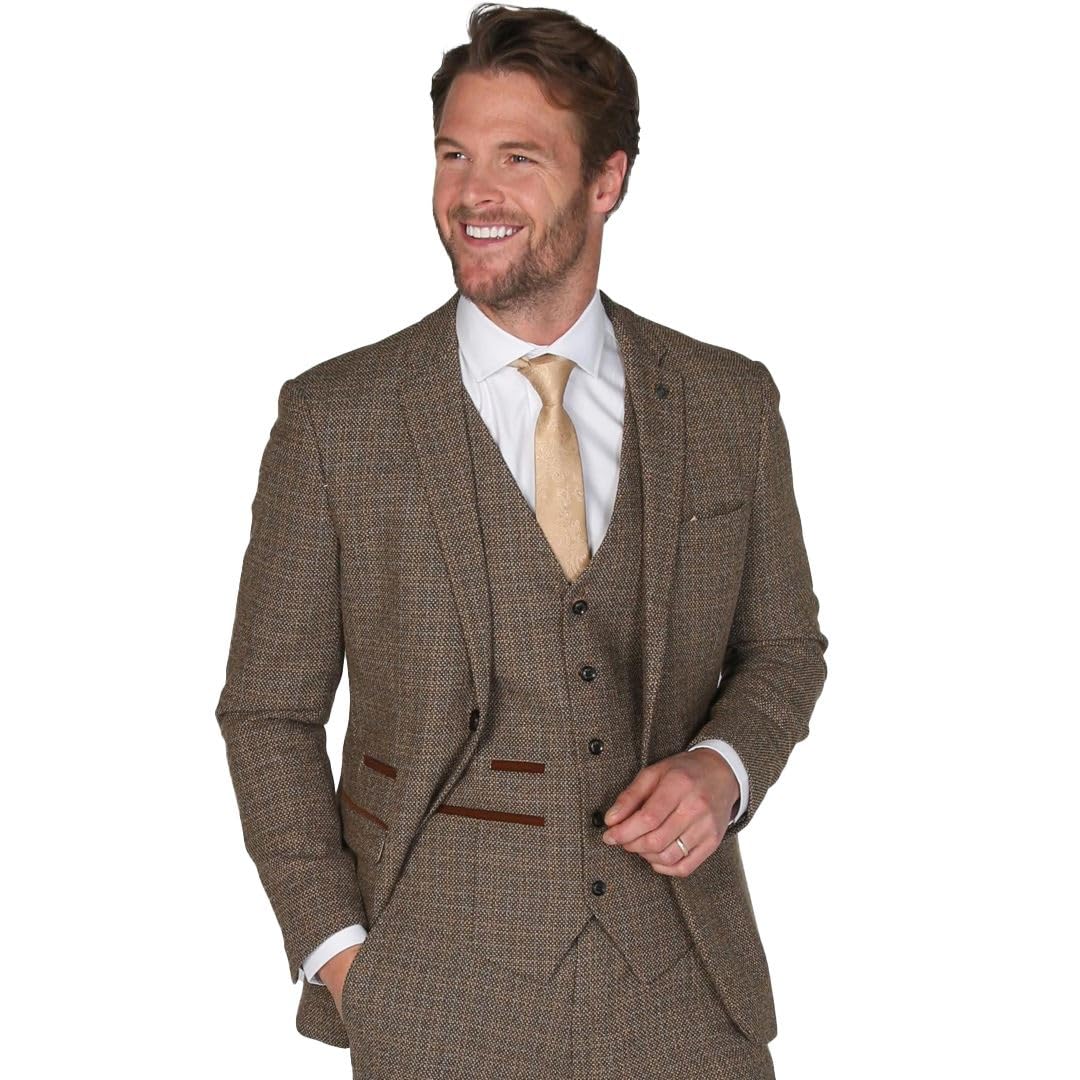 Paul Andrew Men's Brown-Blazer Ralph - Tweed Brown Blazer - Brown Size 50
