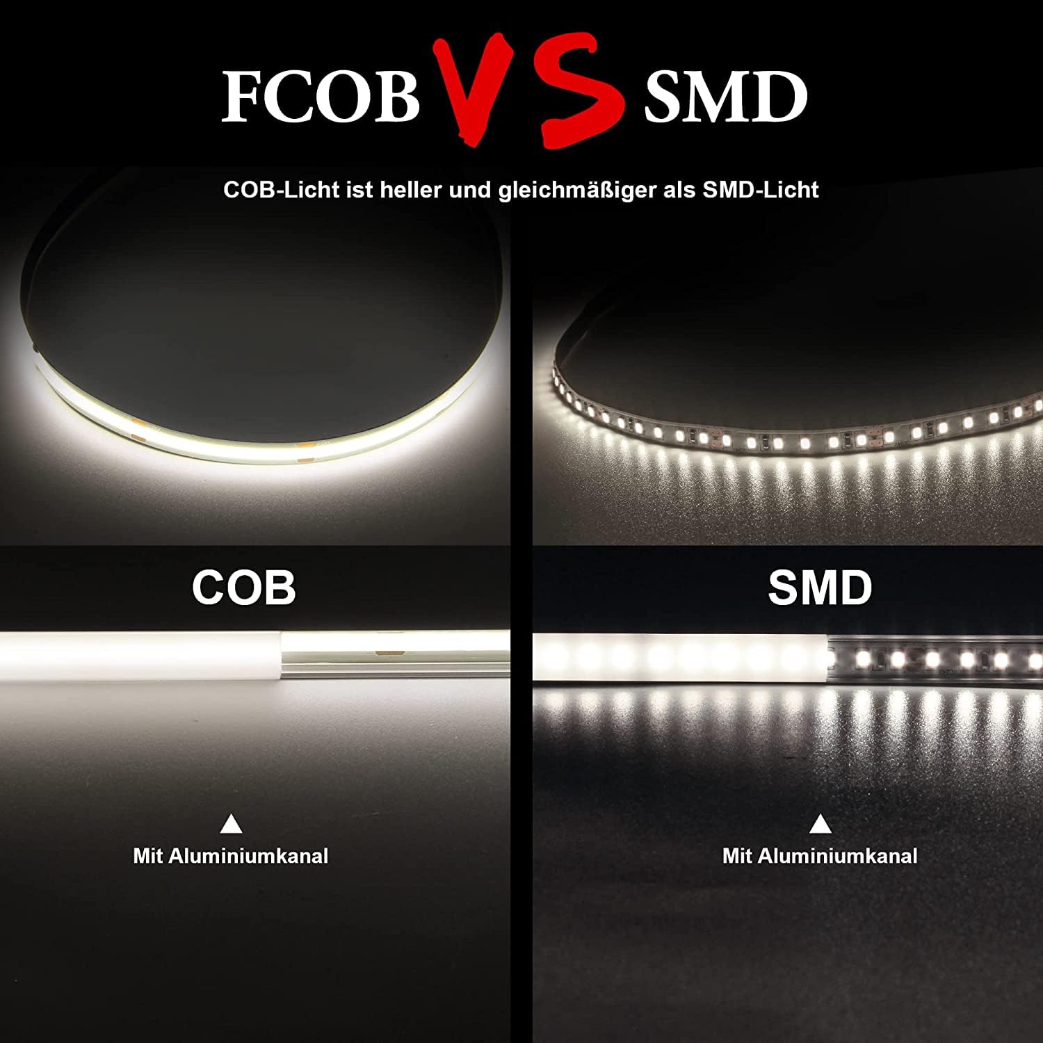 TTWAY Striscia LED COB 3M, LED Striscia 4000K con Alimentatore e Telecomando, DC24V, 480LEDs/M, CRI 90+, larghezza 8mm, Striscia LED 3 metri Bianco Naturale per la Decorazione della Camera da Letto