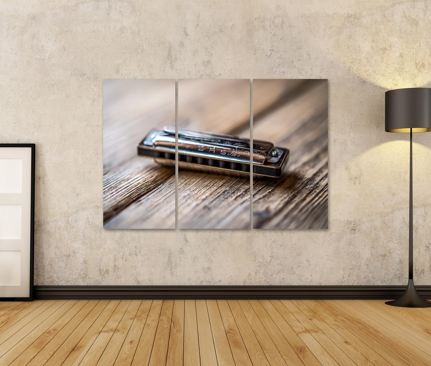 islandburner Quadro su tela, armonica nostalgica, decorazione per soggiorno per gli amanti della musica, 3 pezzi